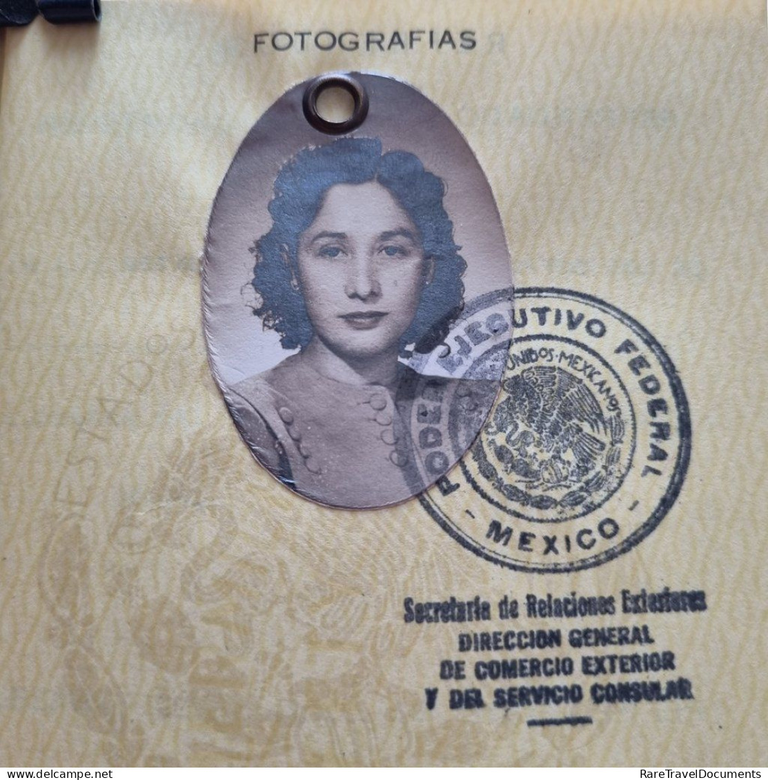 Fantastic MEXICO 1941 Passport Of A Beautiful Woman - Condition! - Free Shipping! - Historical Documents