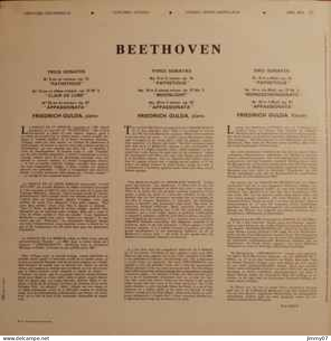 Ludwig Van Beethoven, Friedrich Gulda - Trois Sonates Pour Piano, Clair De Lune, Pathétique, Appasionata (LP, Album) - Classique