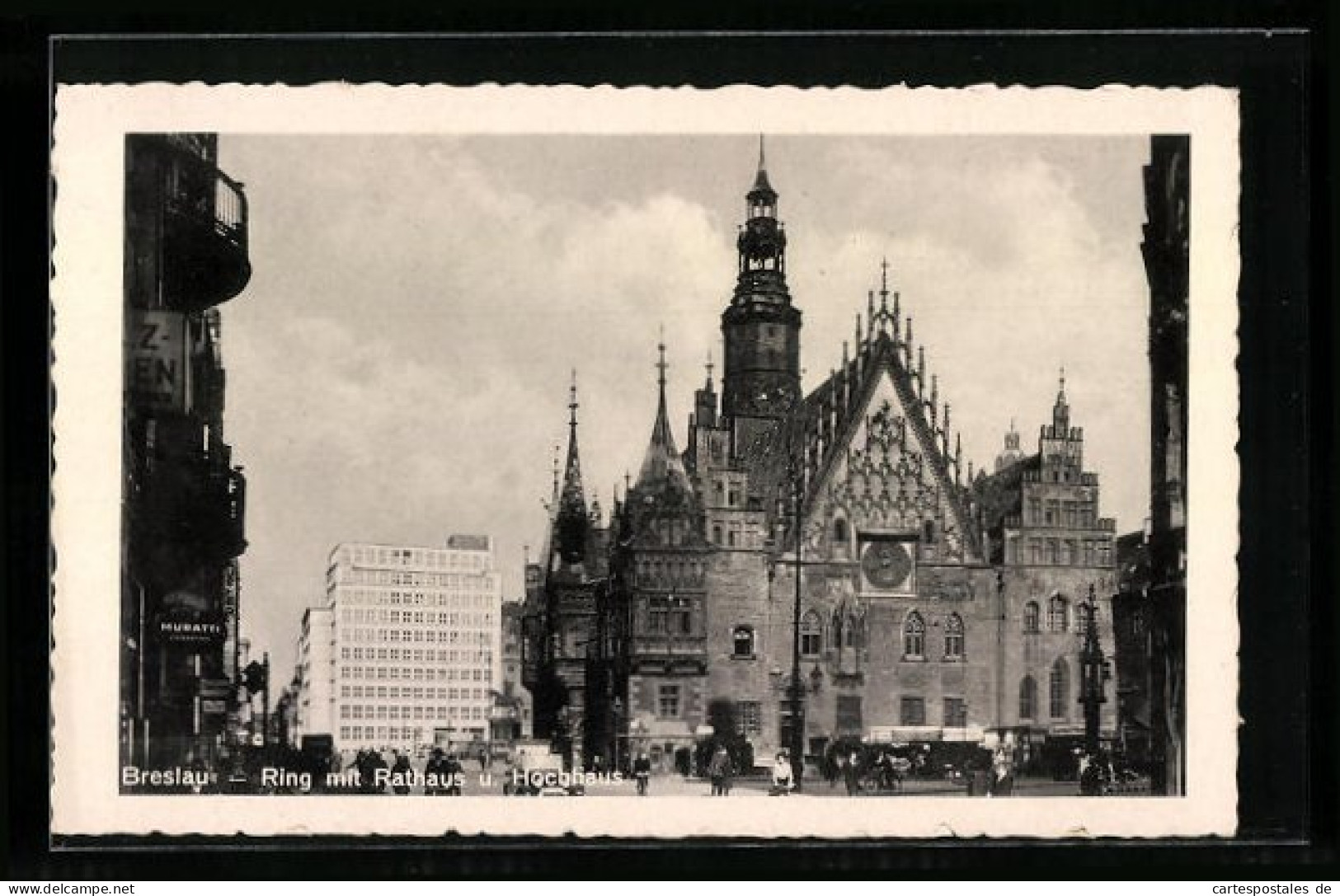 AK Breslau, Ring Mit Rathaus Und Hochhaus  - Schlesien