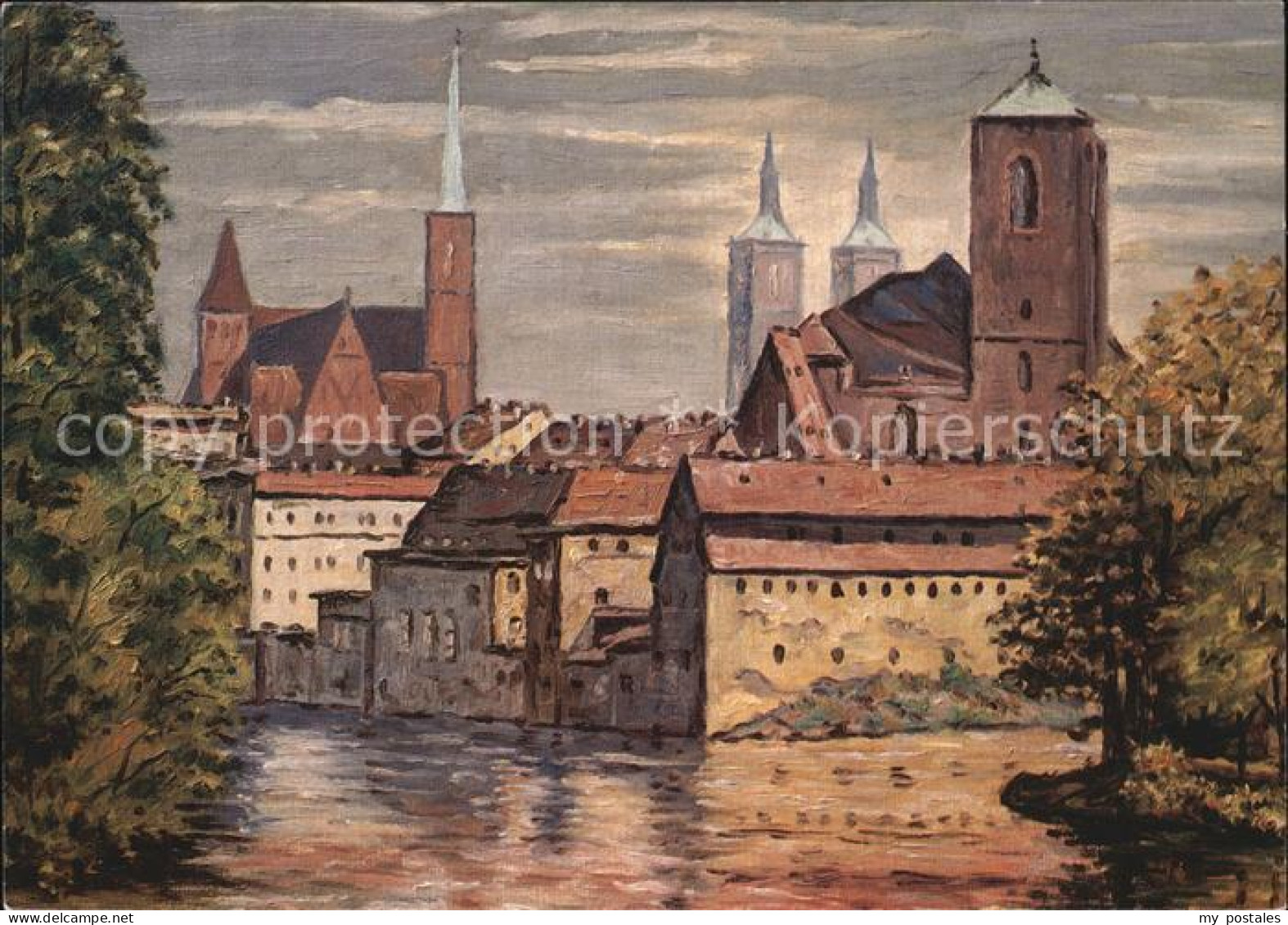 72519564 Breslau Niederschlesien Sandinsel Kreuzkirche Dom Sandkirche Kuenstlerk - Pologne