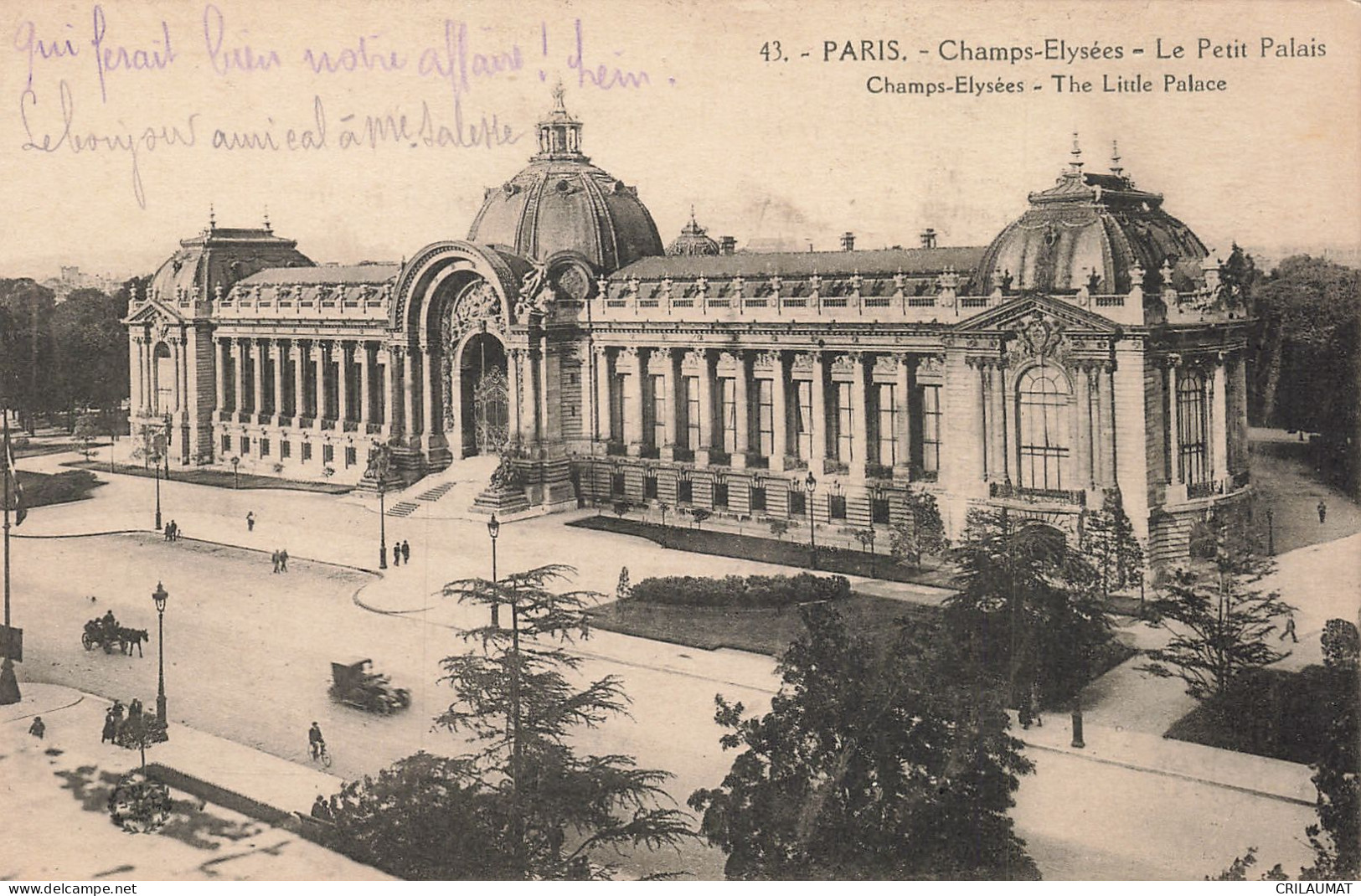 75-PARIS-CHAMPS ELYSEES LE PETIT PALAIS-N°T5308-B/0283 - Champs-Elysées