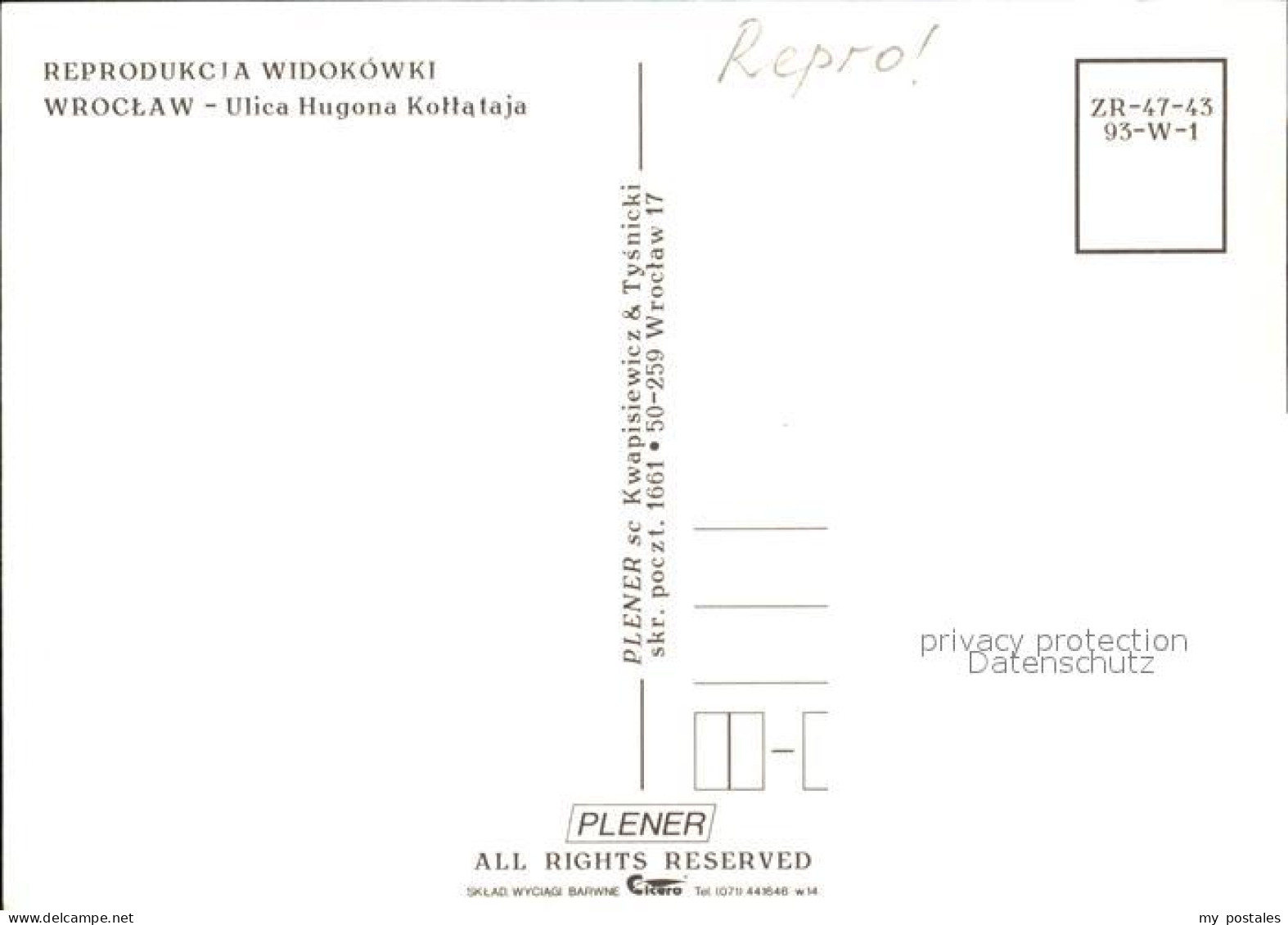72519535 Wroclaw Neue Taschenstrasse Kuenstlerkarte Wroclaw - Poland