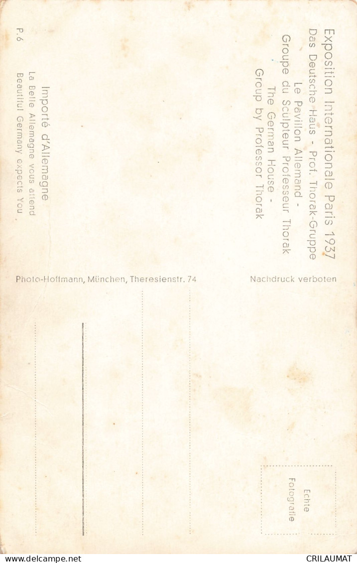 75-PARIS-EXPOSITION INTERNATIONALE 1937 PAVILLON ALLEMAND-N°T5308-H/0139 - Exhibitions