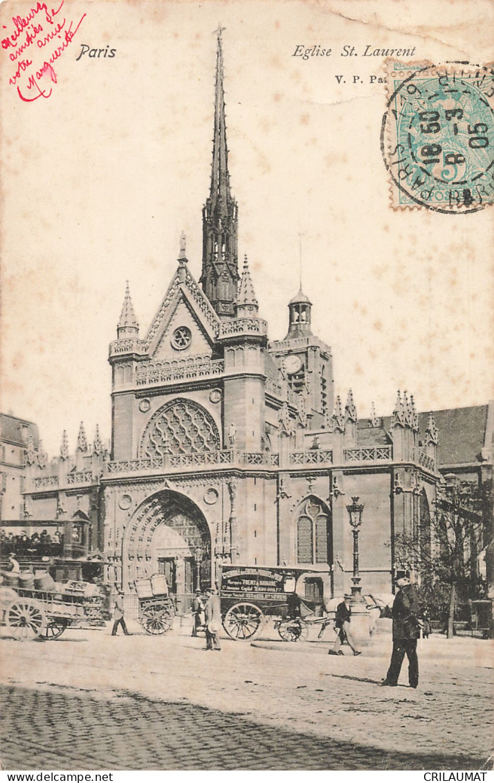 75-PARIS-EGLISE SAINT LAURENT-N°T5308-G/0345 - Eglises