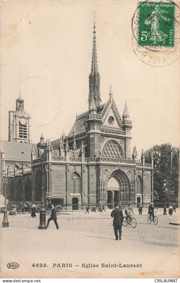 75-PARIS-EGLISE SAINT LAURENT-N°T5308-G/0113 - Churches
