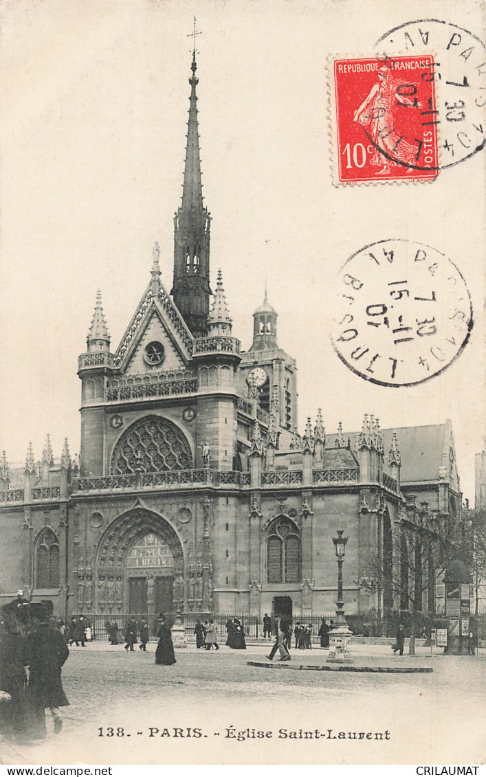 75-PARIS-EGLISE SAINT LAURENT-N°T5308-G/0021 - Churches
