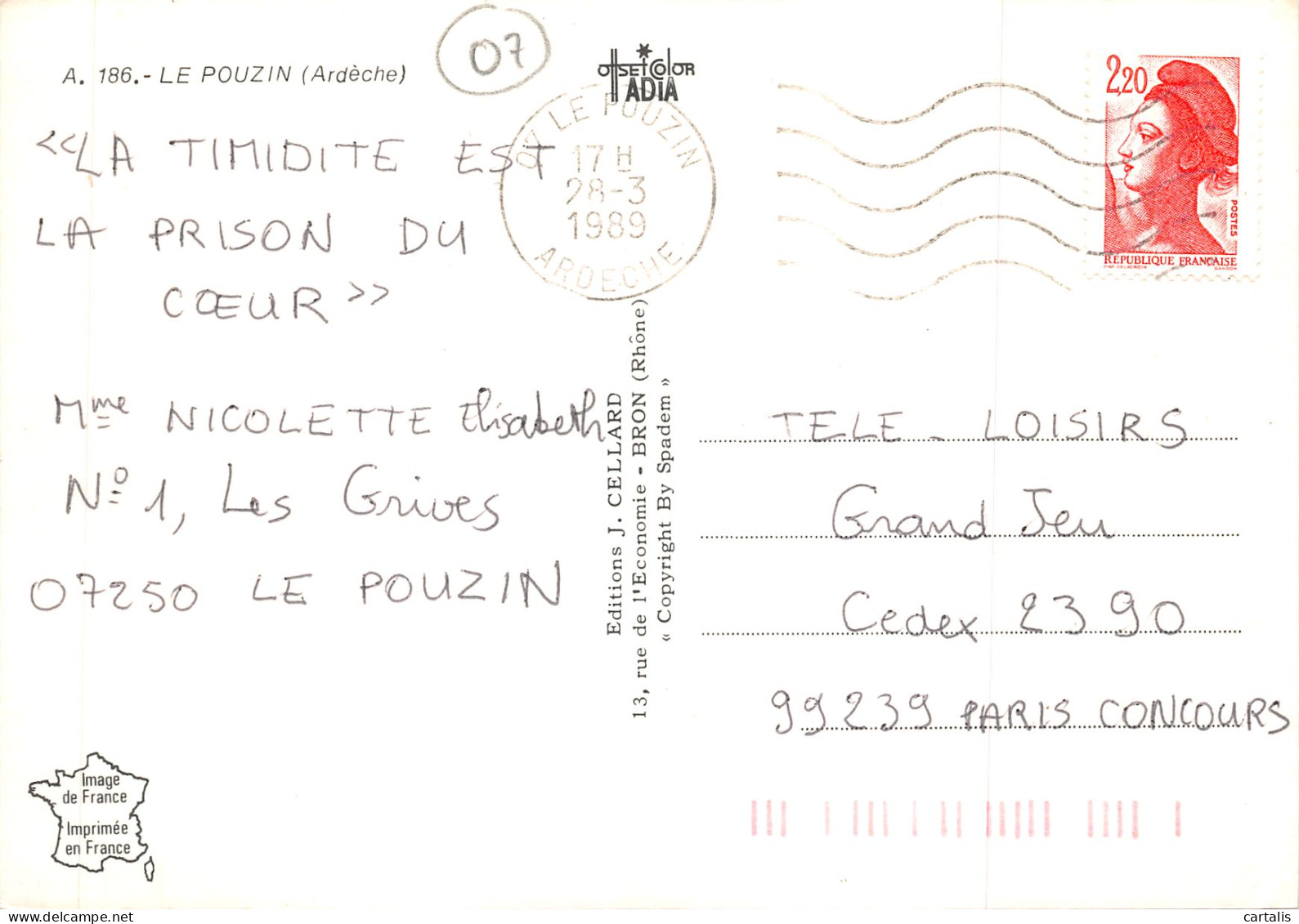 07-LE POUZIN-N 587-A/0085 - Le Pouzin
