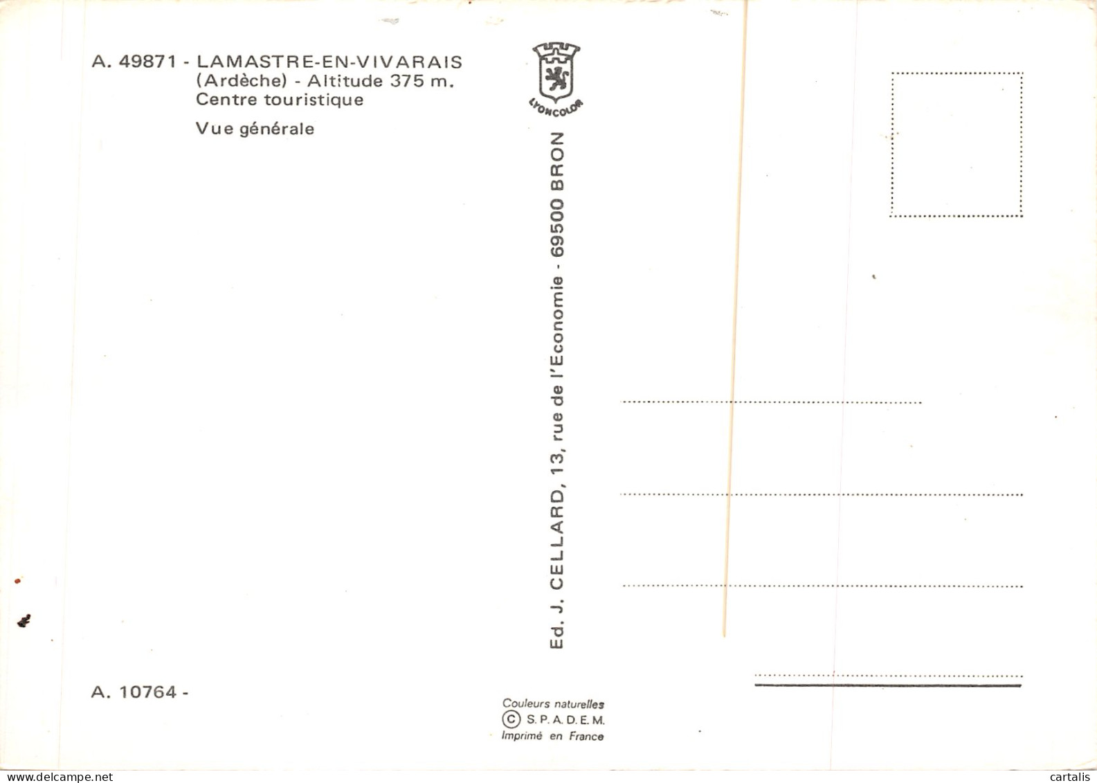 07-LAMASTRE EN VIVARAIS-N 587-A/0073 - Lamastre