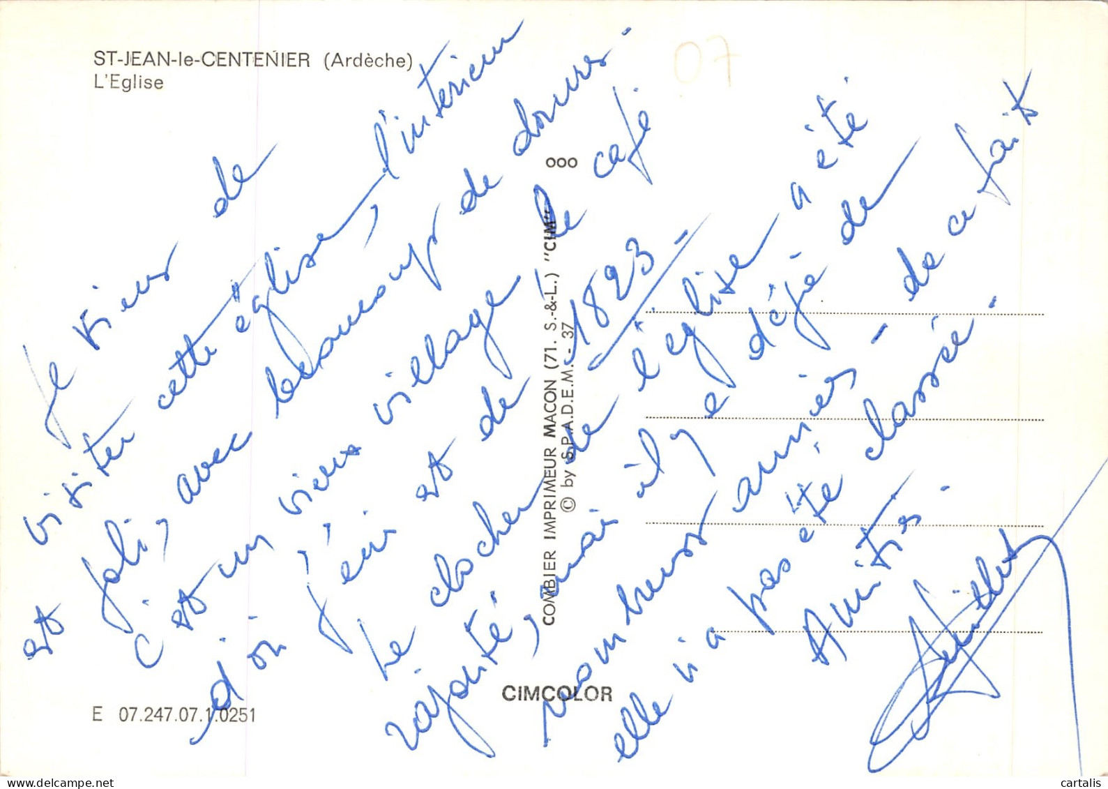 07-SAINT JEAN LE CENTENIER-N 586-D/0319 - Other & Unclassified