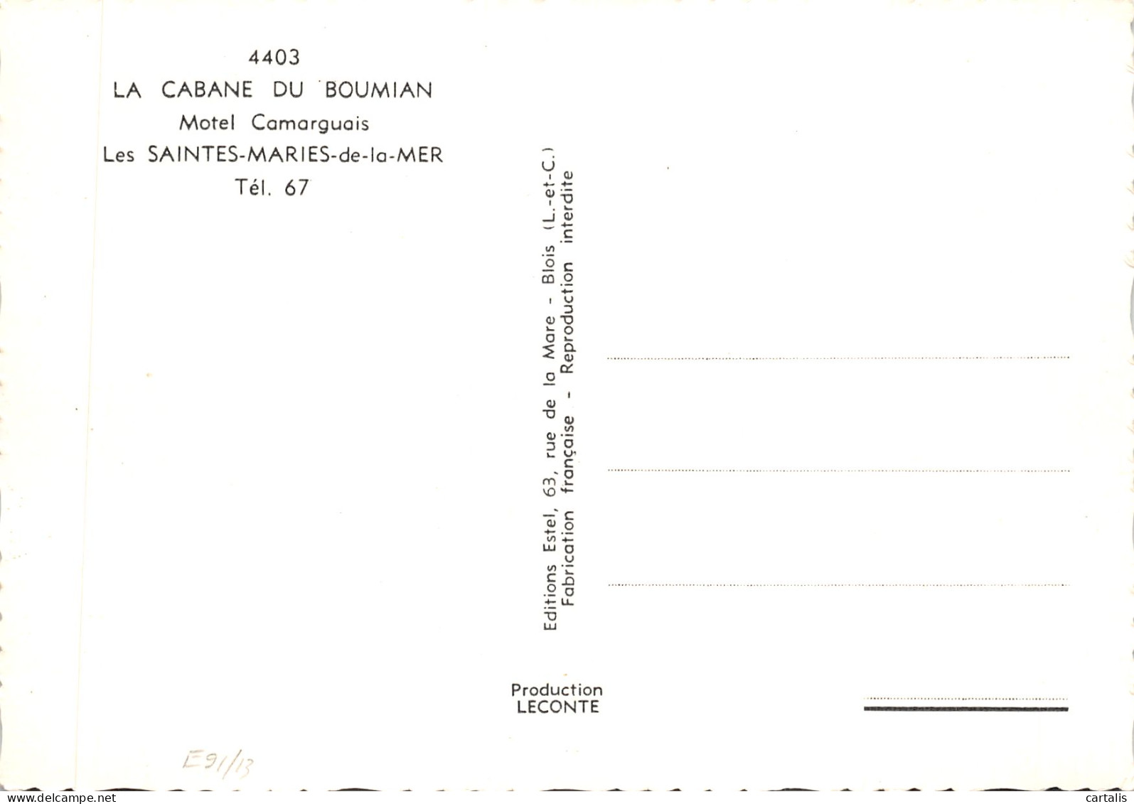 13-LES SAINTES MARIES DE LA MER-LA CABANE DU BOUMIAN-N 587-C/0109 - Saintes Maries De La Mer