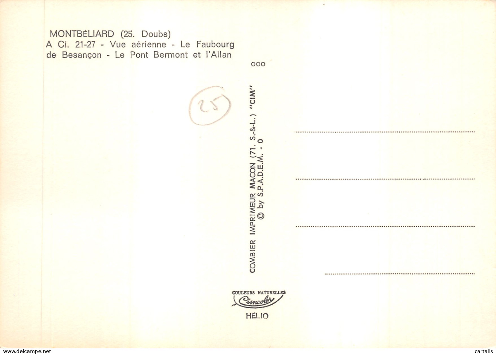 25-MONTBELIARD-N 588-C/0231 - Montbéliard