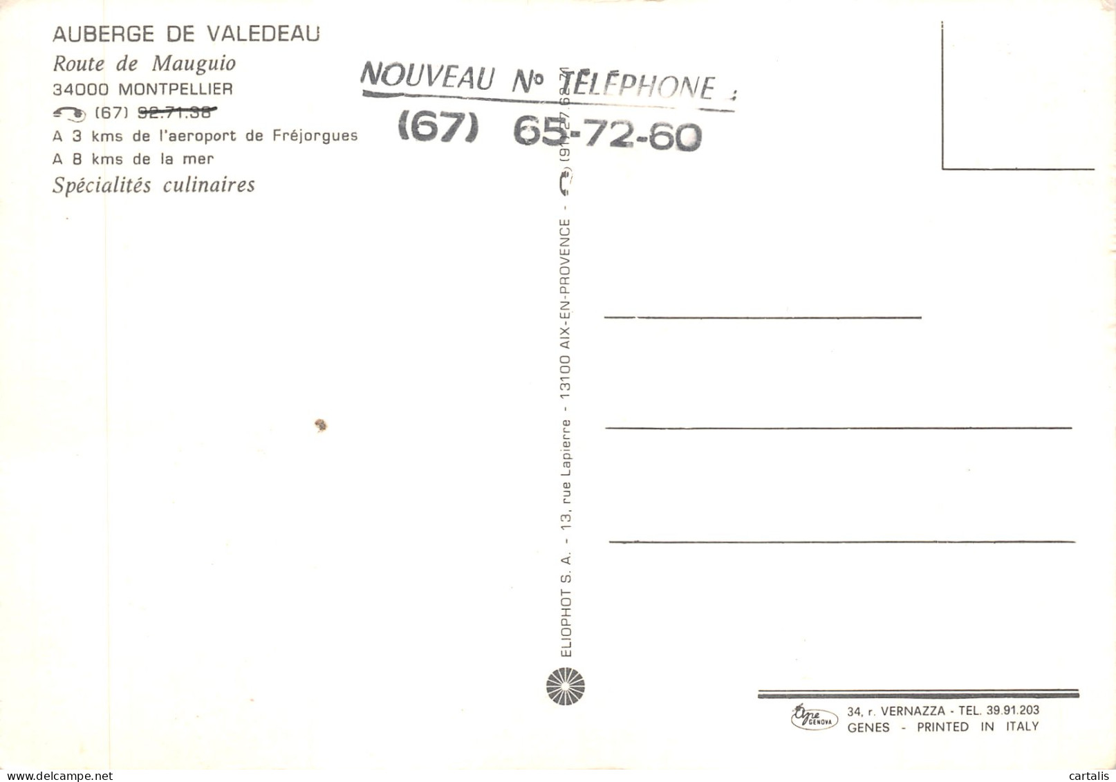 34-MONTPELLIER-AUBERGE DE VALEDEAU-N 589-C/0071 - Montpellier