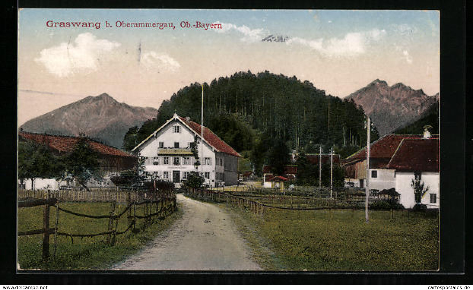 AK Graswang B. Oberammergau, Partie Am Ortseingang  - Oberammergau