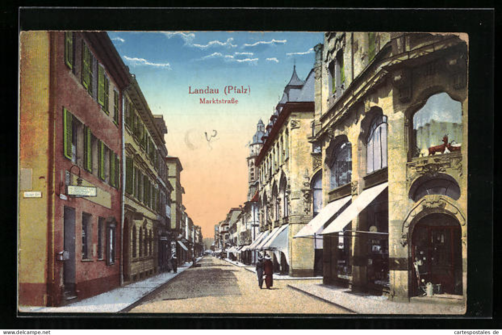 AK Landau /Pfalz, Blick In Die Marktstrasse  - Landau