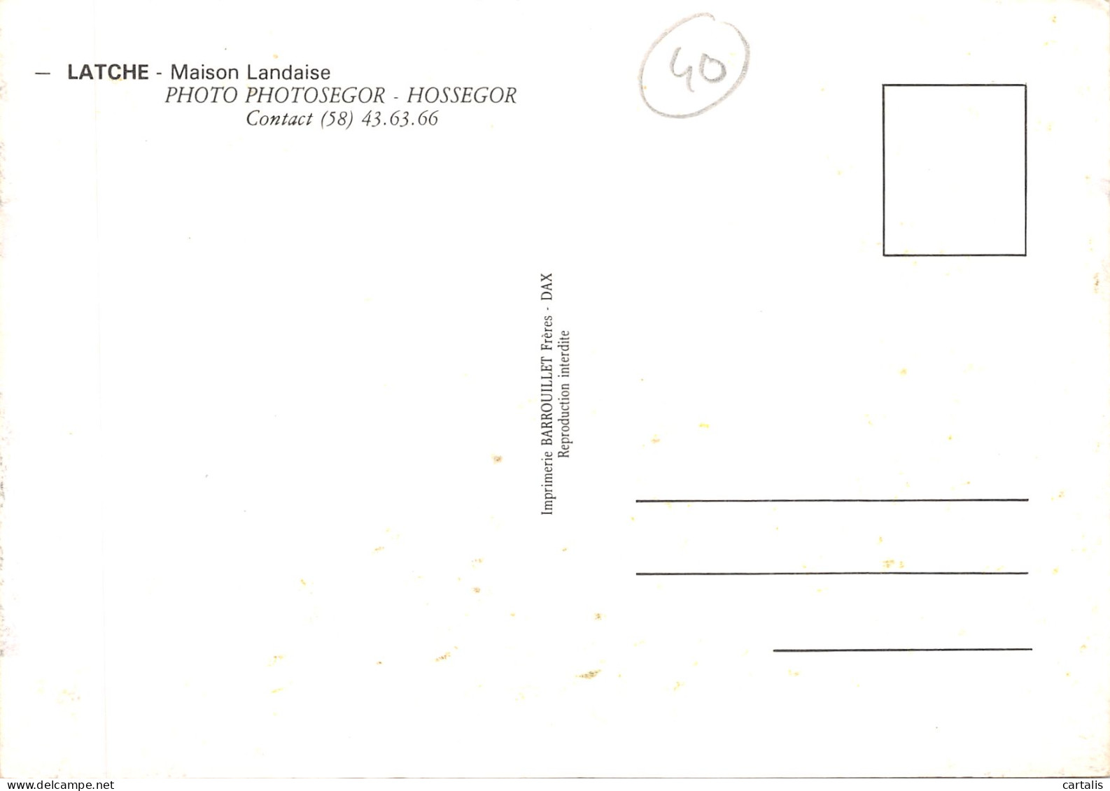 40-LATCHE-MAISON LANDAISE-N 590-A/0359 - Autres & Non Classés