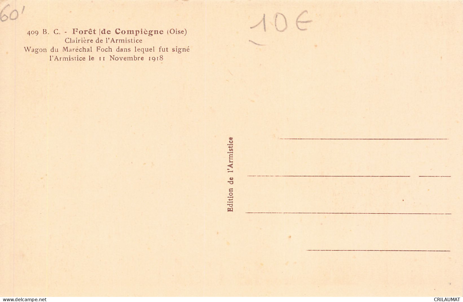 60-LA FORET DE COMPIEGNE CLAIRIERE DE L ARMISTICE-N°T5310-G/0345 - Other & Unclassified