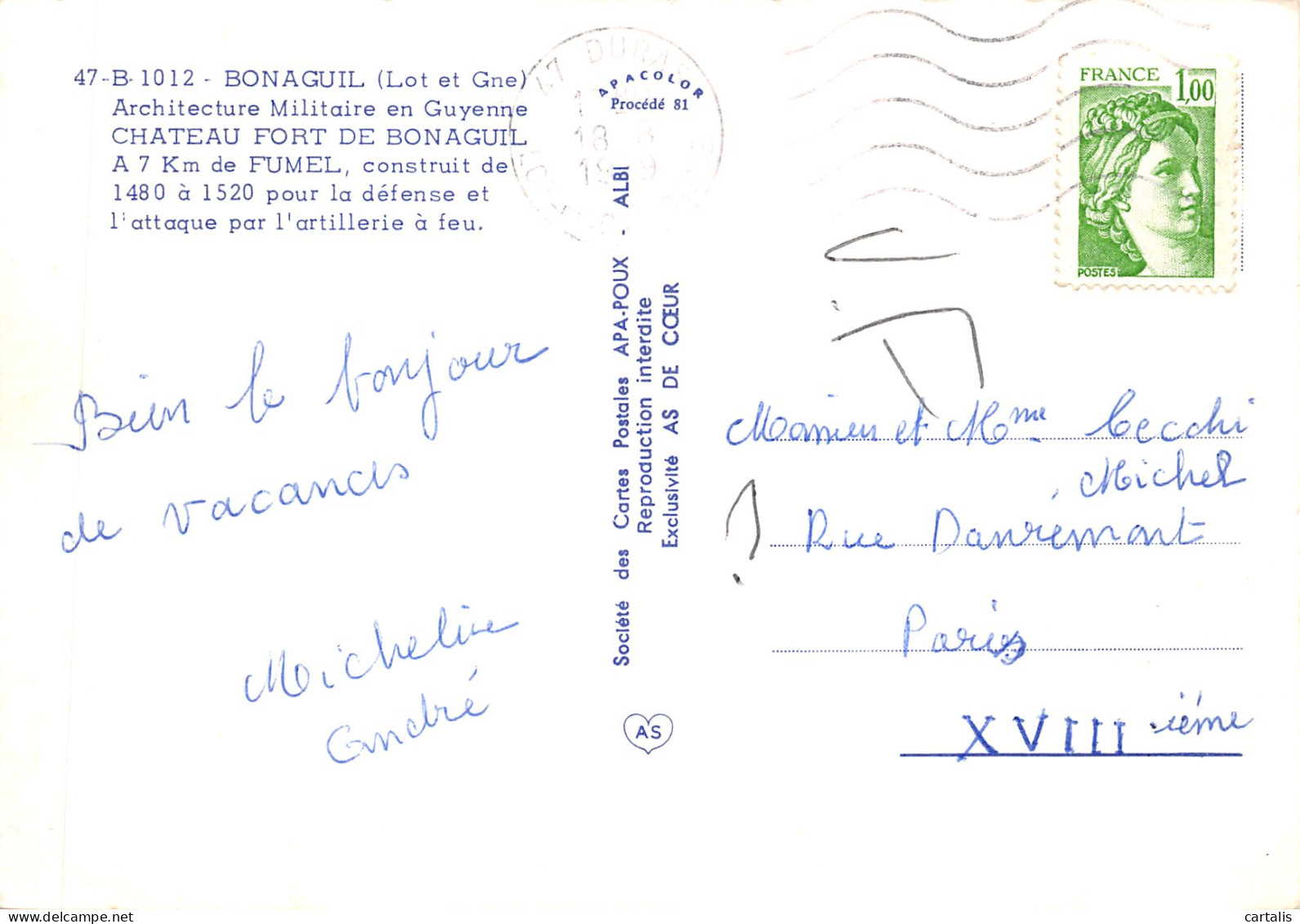 47-BONAGUIL-CHÂTEAU FORT-N 590-D/0153 - Other & Unclassified