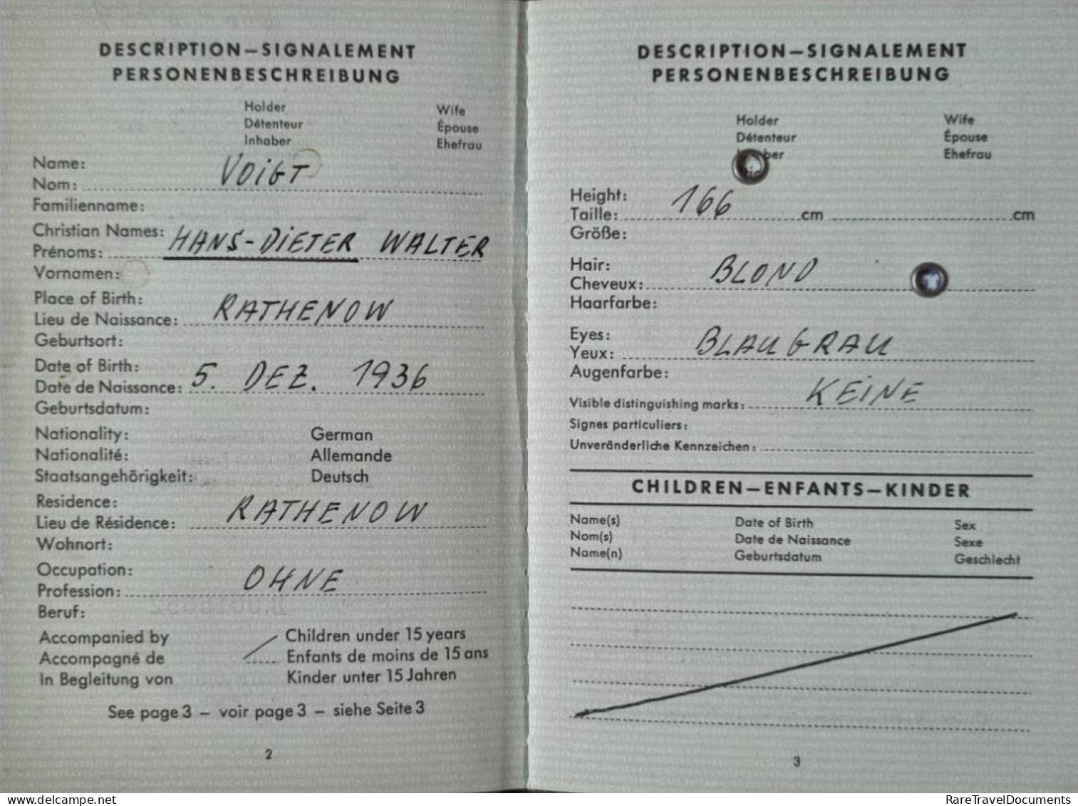 Passport Reisepass Passeport Germany 1957 -  Rare Type - Condition! - FREE SHIPPING! - Historische Dokumente