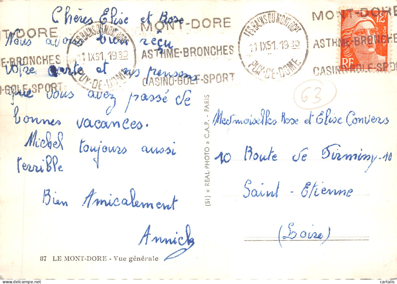 63-LE MONT DORE-N 591-D/0101 - Le Mont Dore