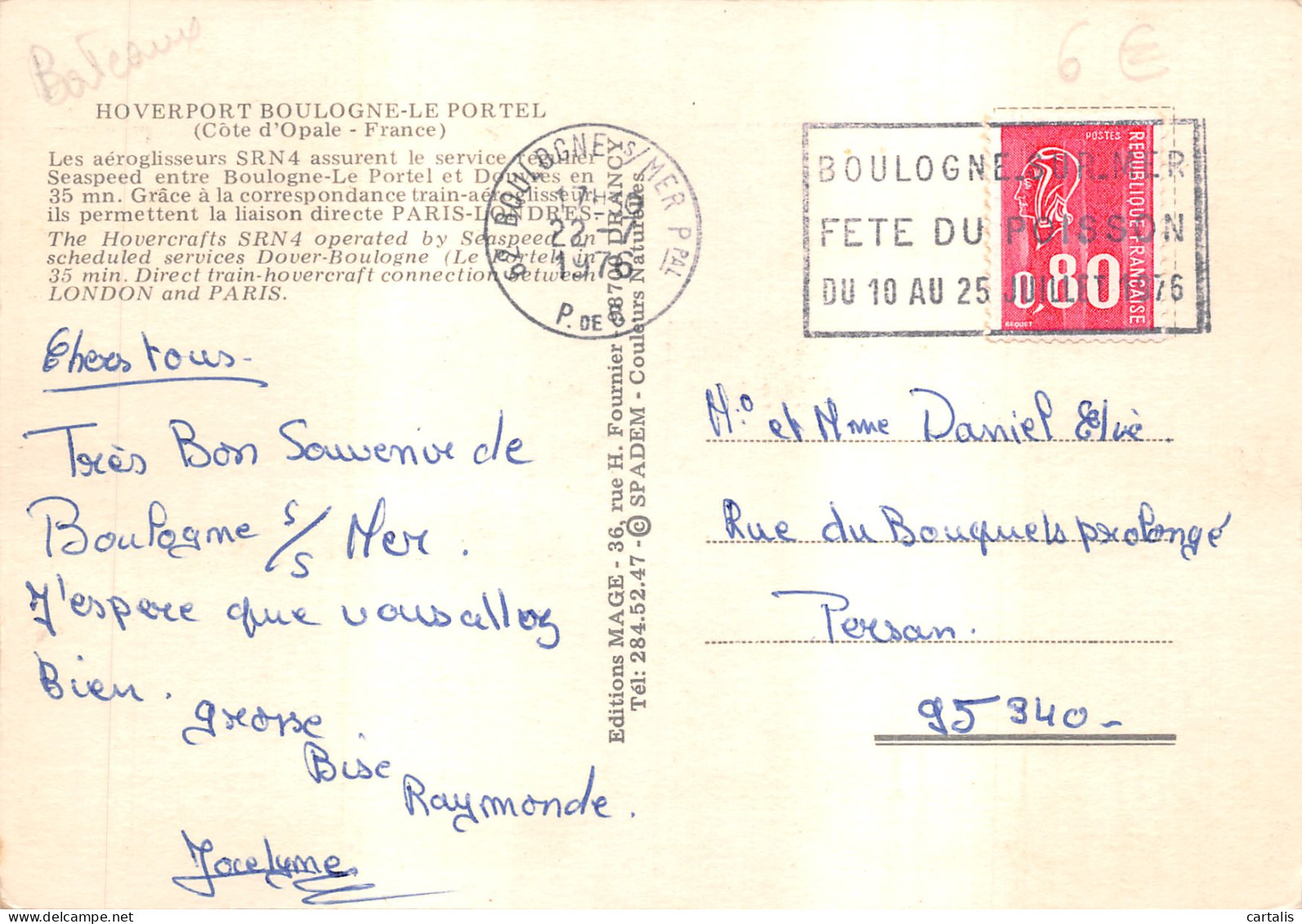 62-BOULOGNE LE PORTEL-HOVERPORT-N 591-C/0367 - Boulogne Sur Mer