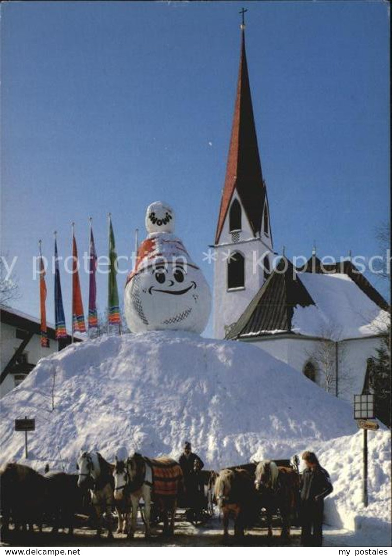 72517977 Seefeld Tirol Snowi Nordische Ski-WM Pferdeschlitten Kirchenpartie Seef - Other & Unclassified