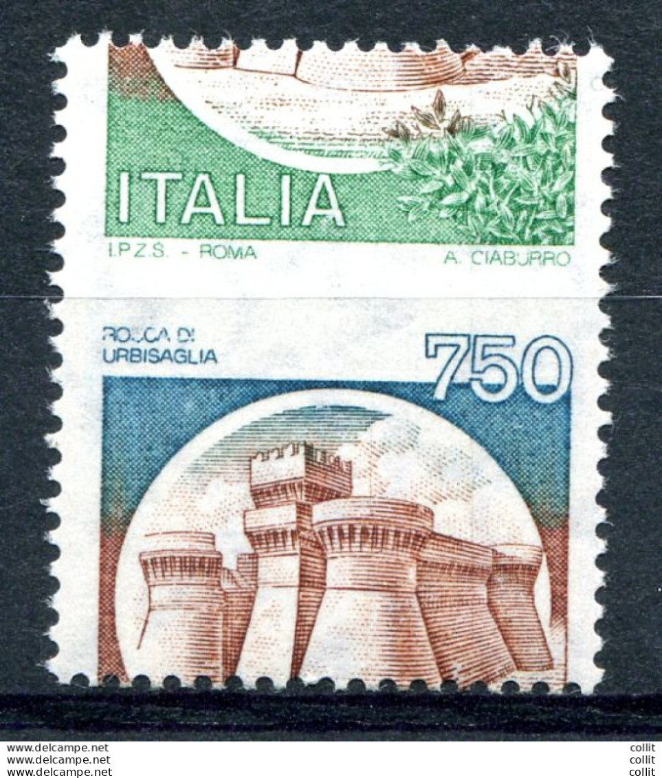 Castelli Lire 750 Varietà "ITALIA" In Alto - Errors And Curiosities