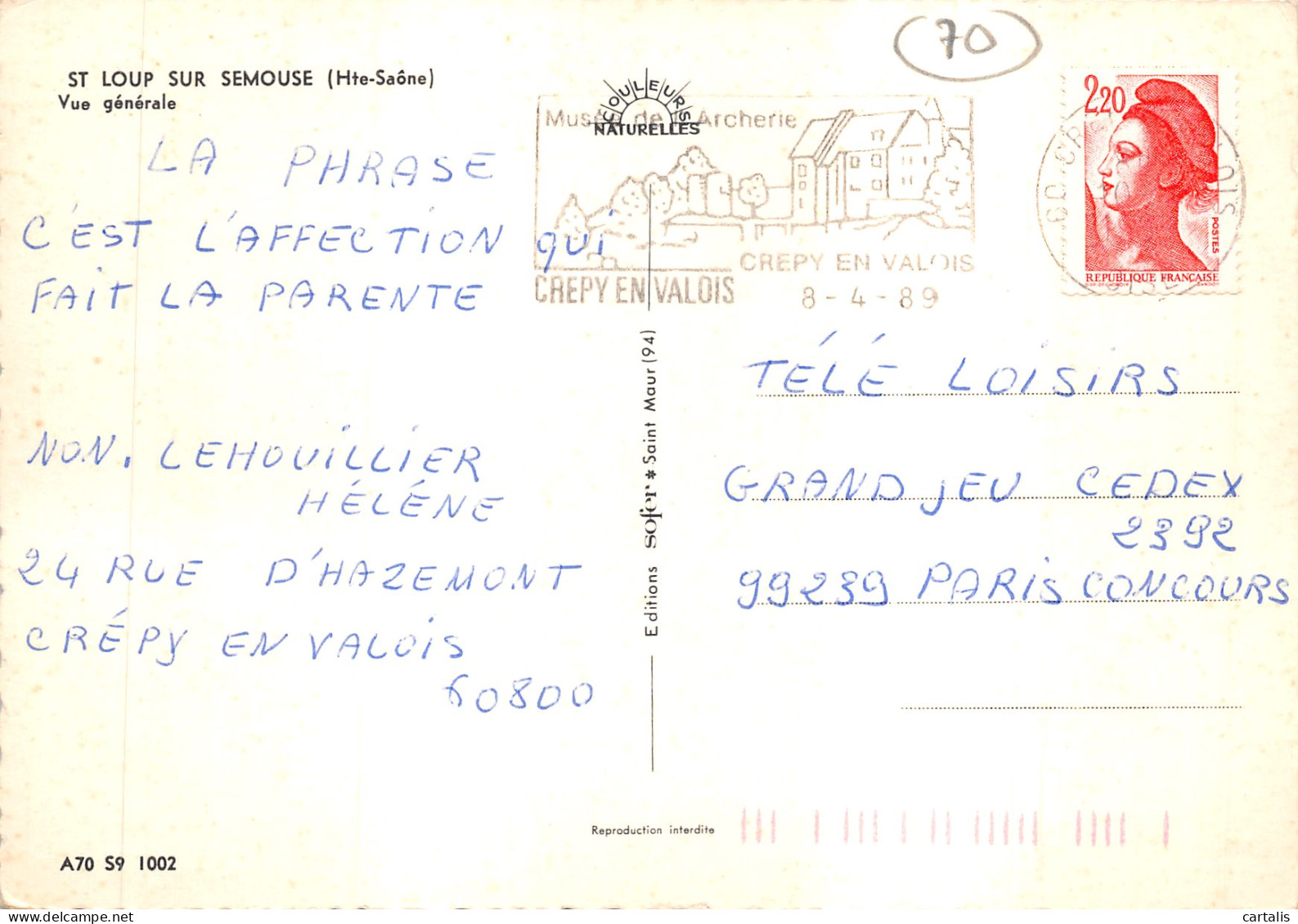 70-SAINT LOUP SUR SEMOUSE-N 592-D/0209 - Sonstige & Ohne Zuordnung