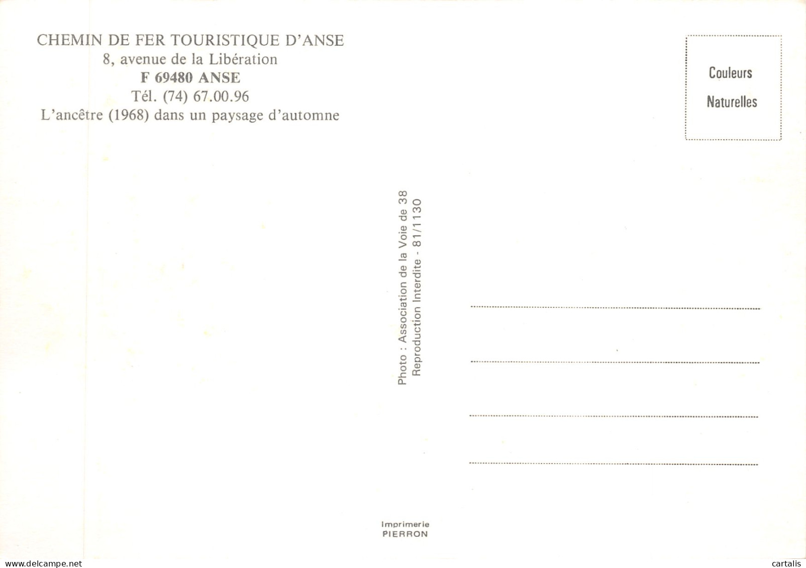 69-ANSE-CHEMIN DE FER TOURISTIQUE-N 592-D/0053 - Anse