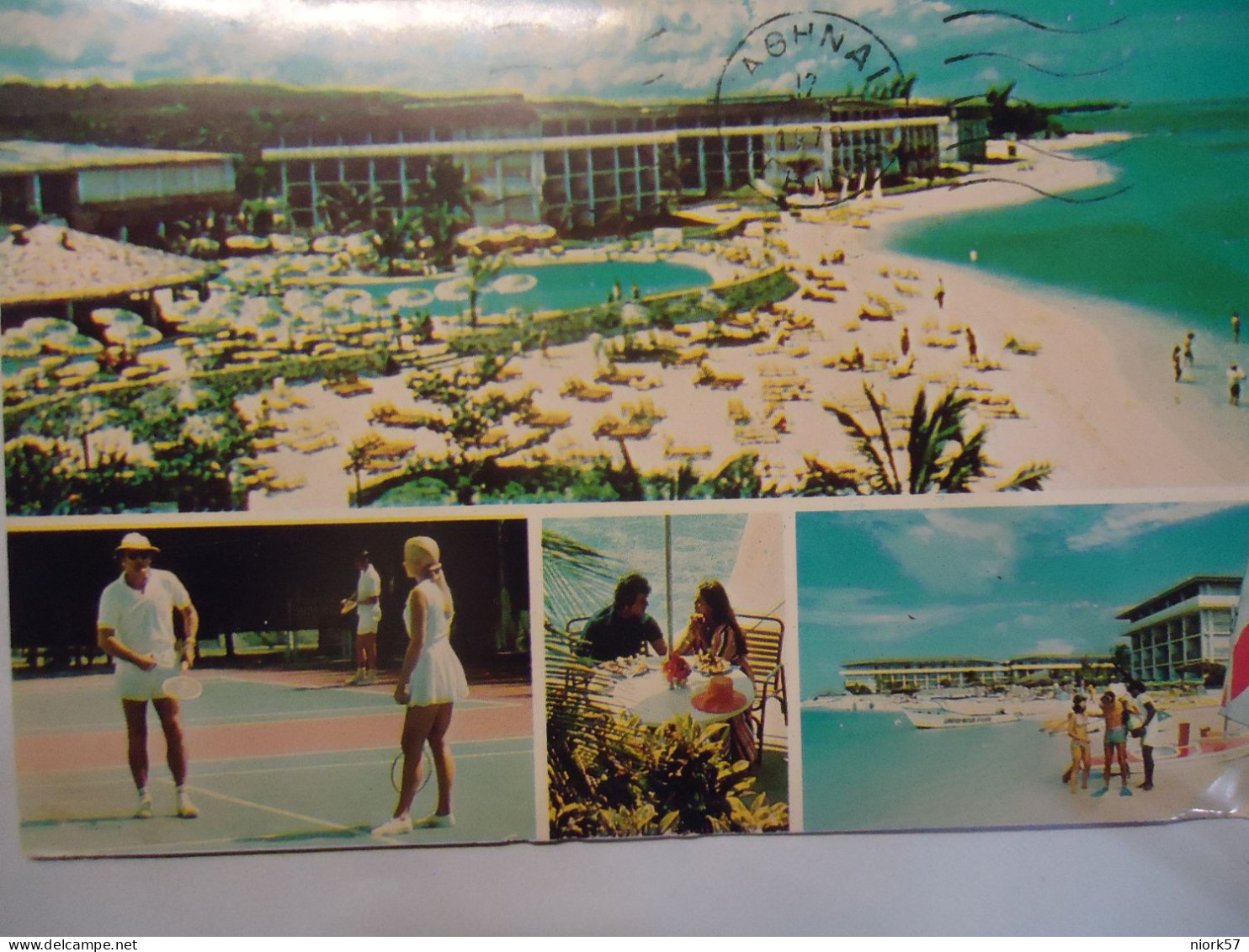 JAMAICA  POSTCARDS  1979  HOLIDAY IN  MONTEGO BAY TENNIS  2 PAIR STAMPS - Autres & Non Classés