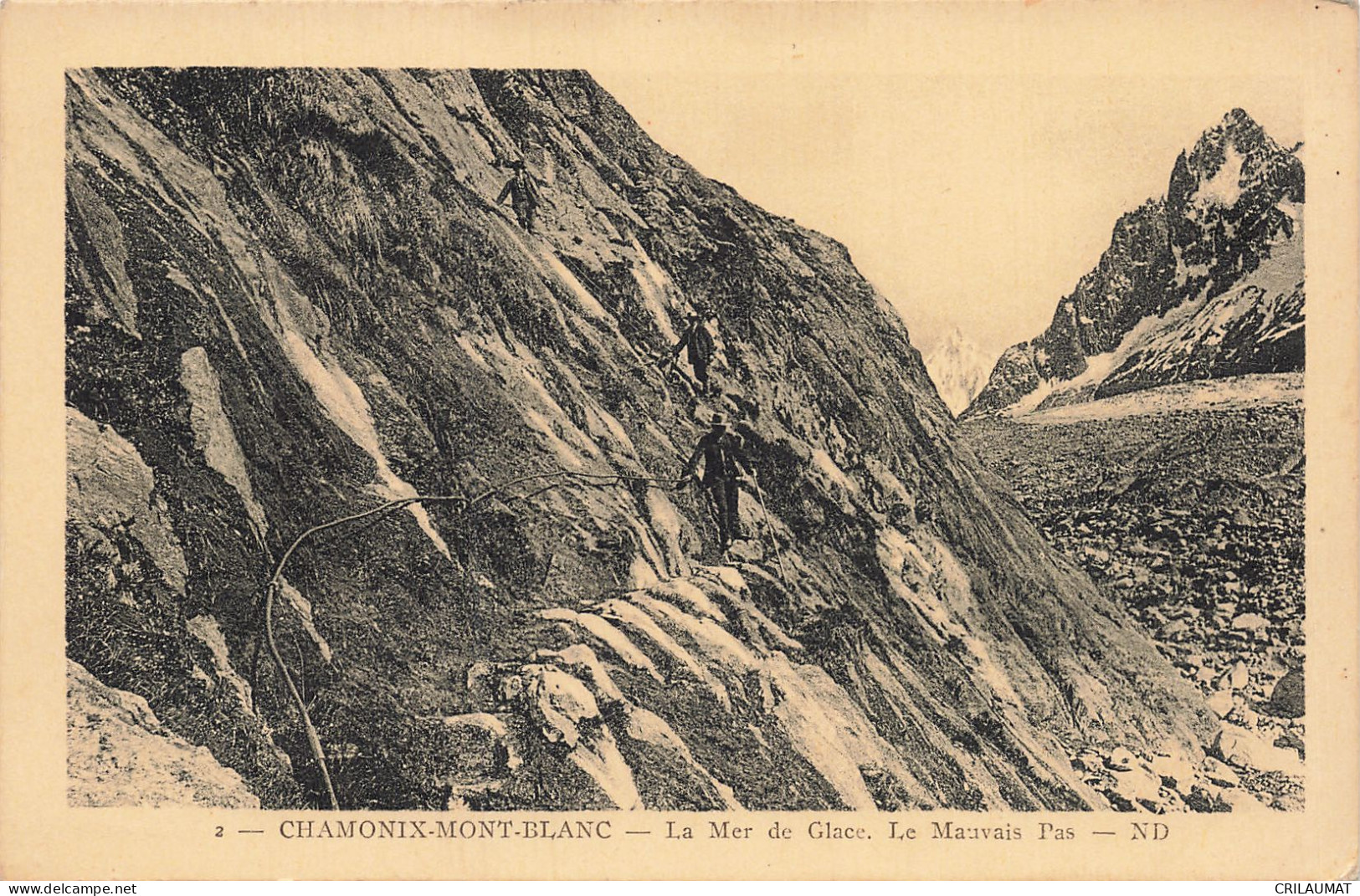 74-CHAMONIX MONT BLANC LA MER DE GLACE LE MAUVAIS PAS-N°T5312-B/0337 - Chamonix-Mont-Blanc