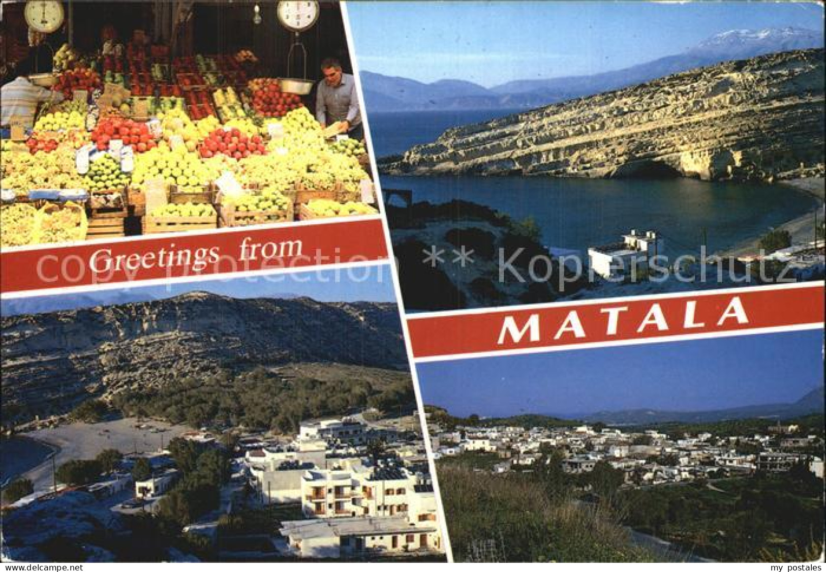 72517796 Matala Markt Teilansichten Panorama Matala - Grèce