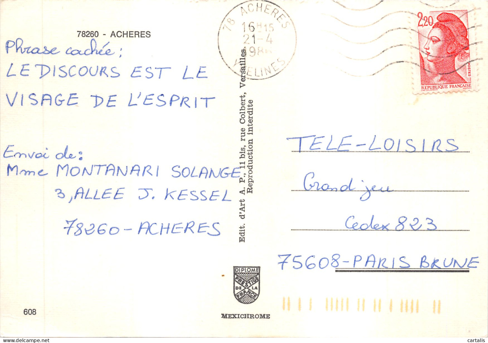 78-ACHERES-N 593-D/0287 - Acheres