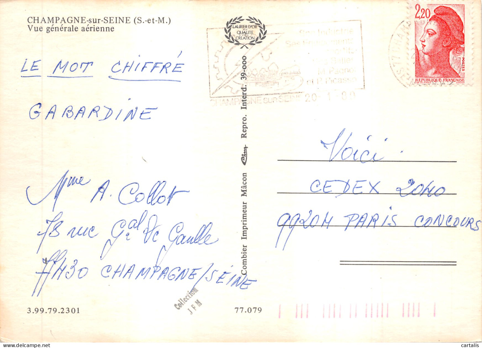 77-CHAMPAGNE SUR SEINE-N 593-D/0077 - Champagne Sur Seine