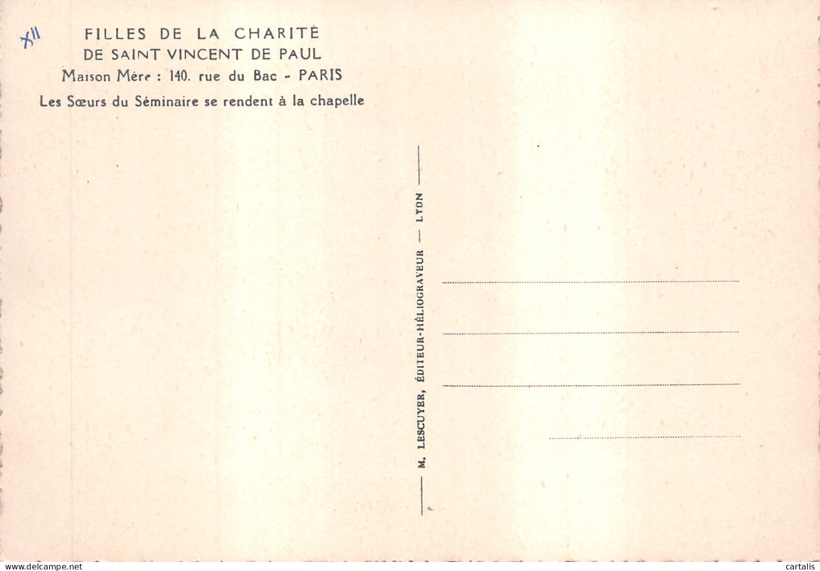75-PARIS-XIII EME-FILLES DE LA CHARITE DE SAINT VINCENT DE PAUL-N 593-C/0139 - Arrondissement: 13