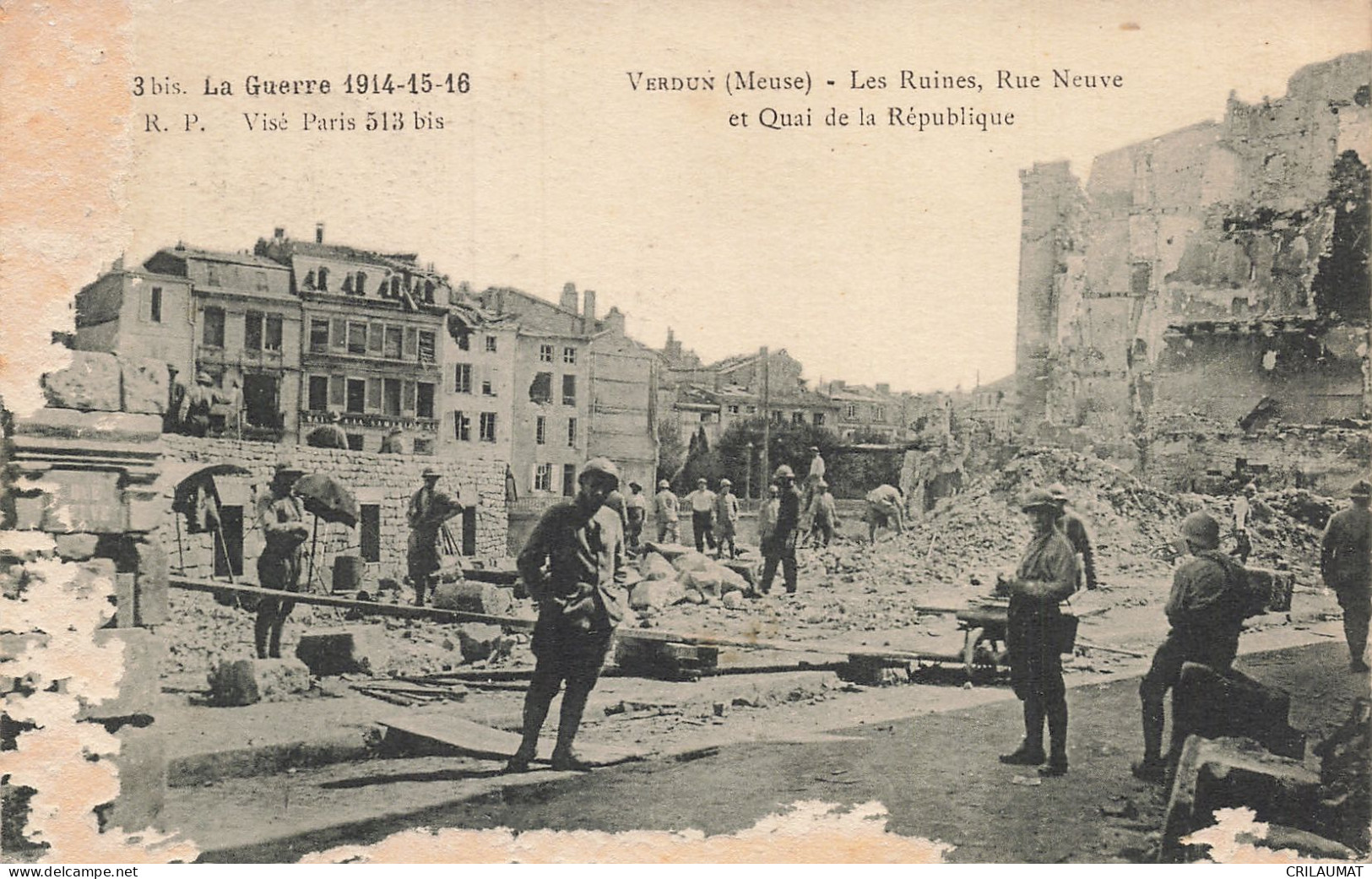 55-VERDUN RUINES RUE NEUVE ET QUAI DE LA REPUBLIQUE-N°T5312-F/0023 - Verdun