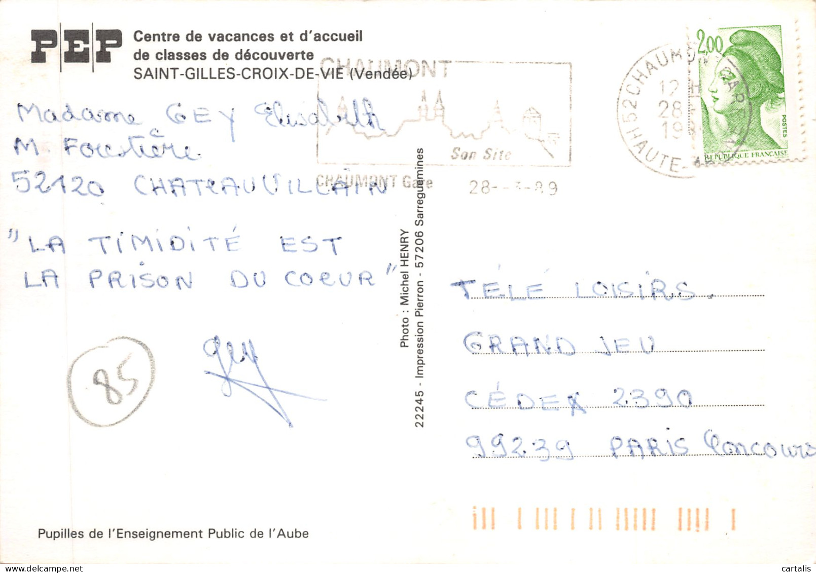 85-SAINT GILLES CROIX DE VIE-N 594-C/0117 - Saint Gilles Croix De Vie