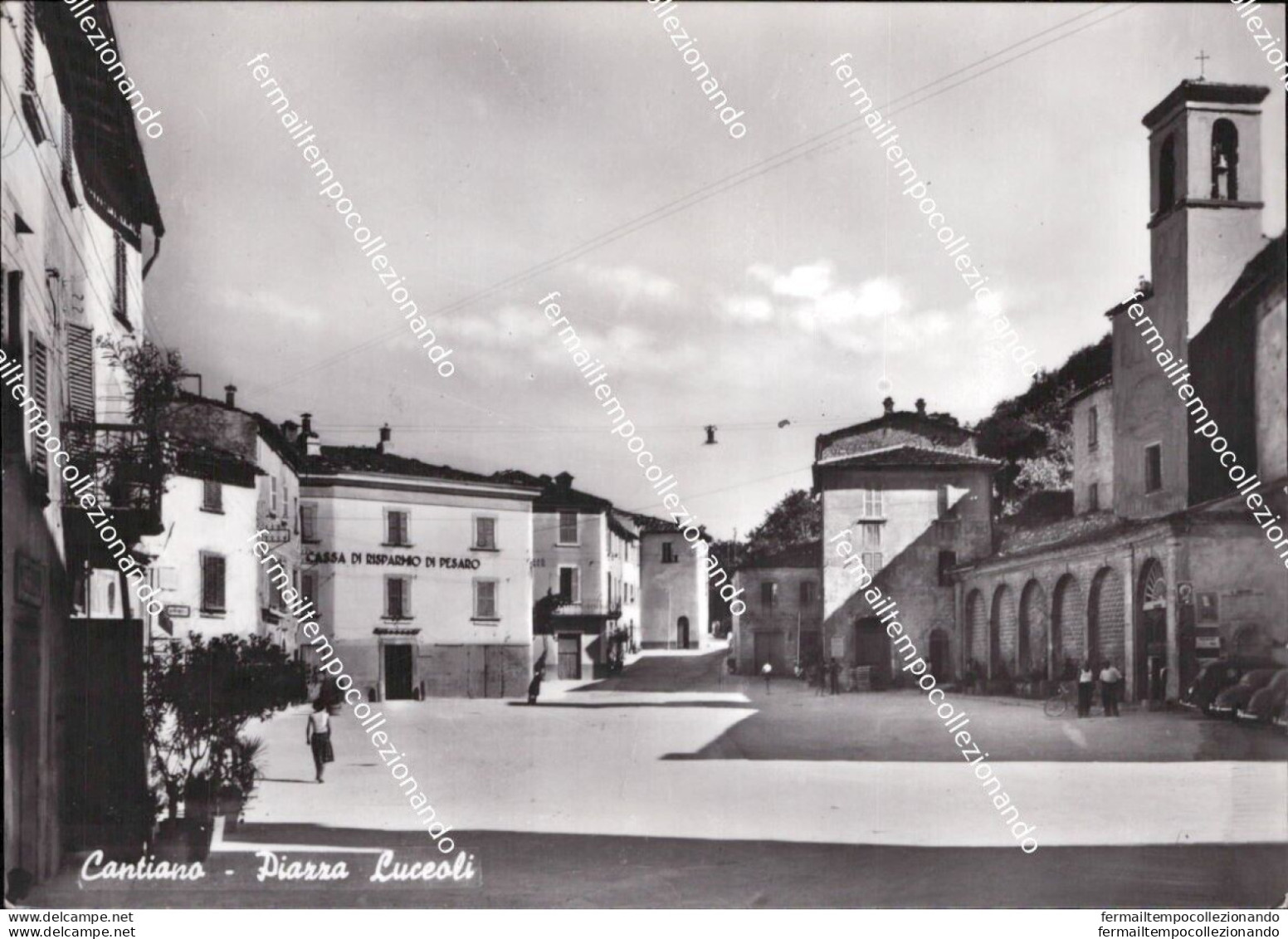 Bc749 Cartolina Cantiano Piazza Luceoli  Provincia Di Pesaro Marche - Pesaro