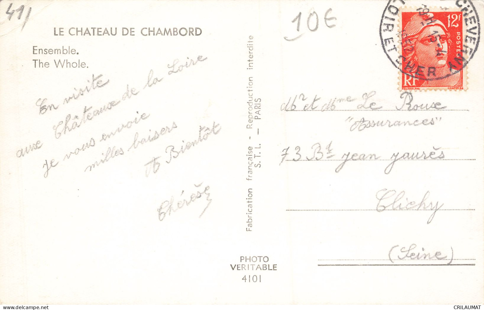 41-CHAMBORD LE CHATEAU-N°T5312-H/0229 - Chambord