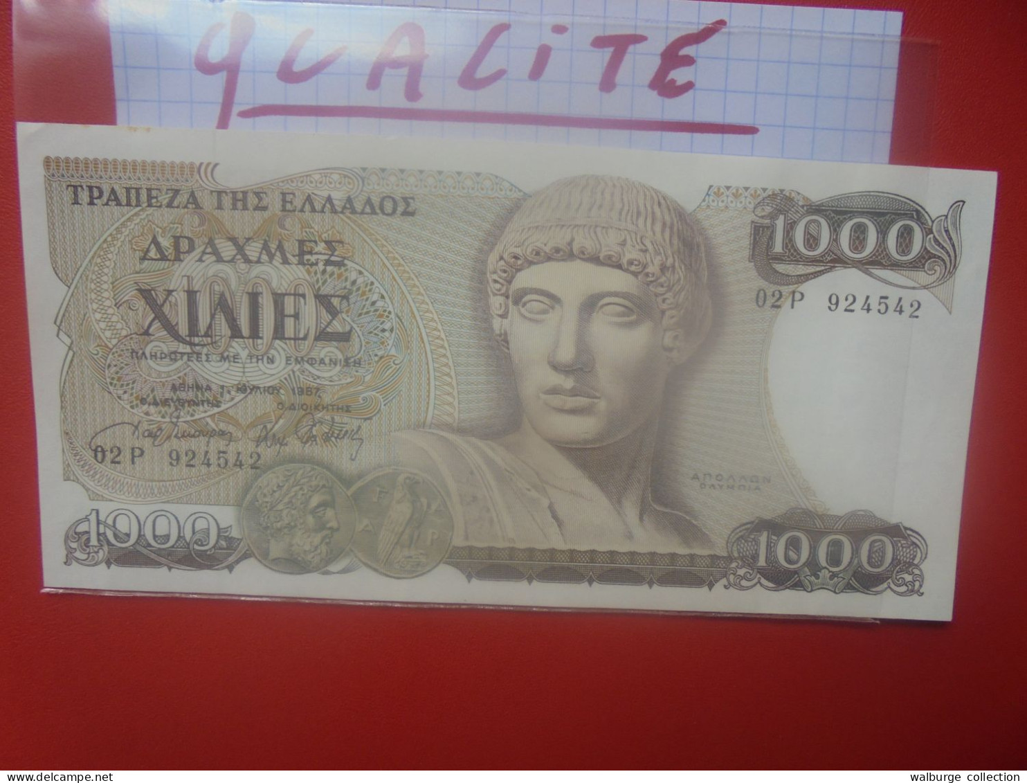 GRECE 1000 DRACHME 1987 Peu Circuler Belle Qualité (B.33) - Grèce