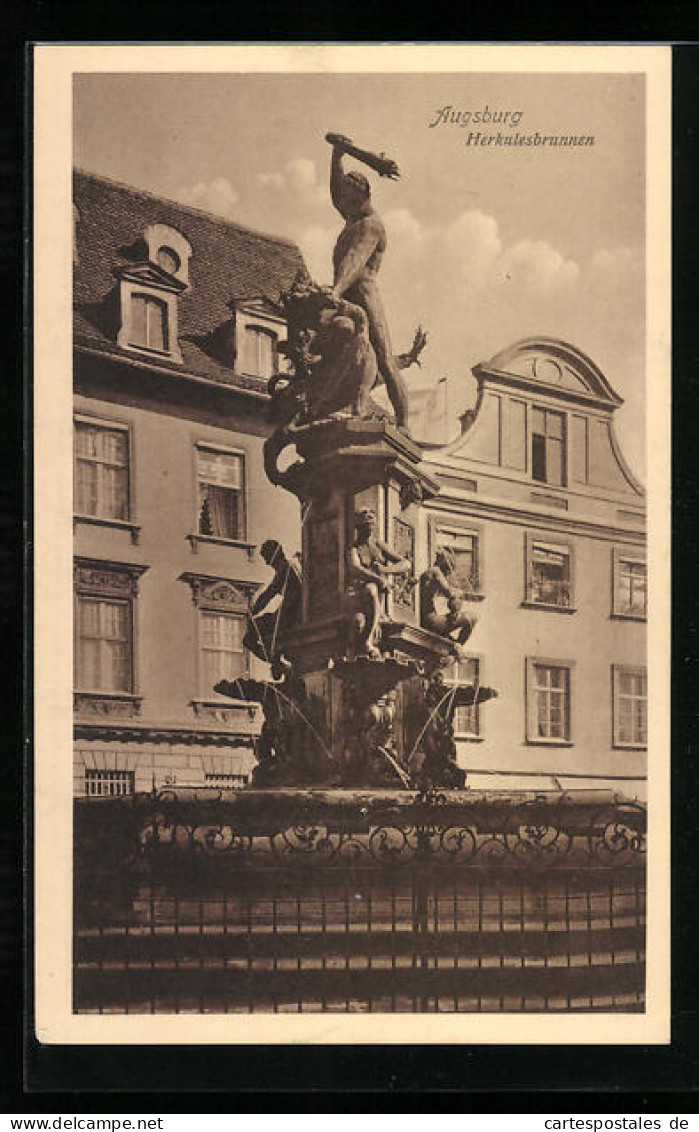 AK Augsburg, Blick Auf Herkulesbrunnen  - Augsburg