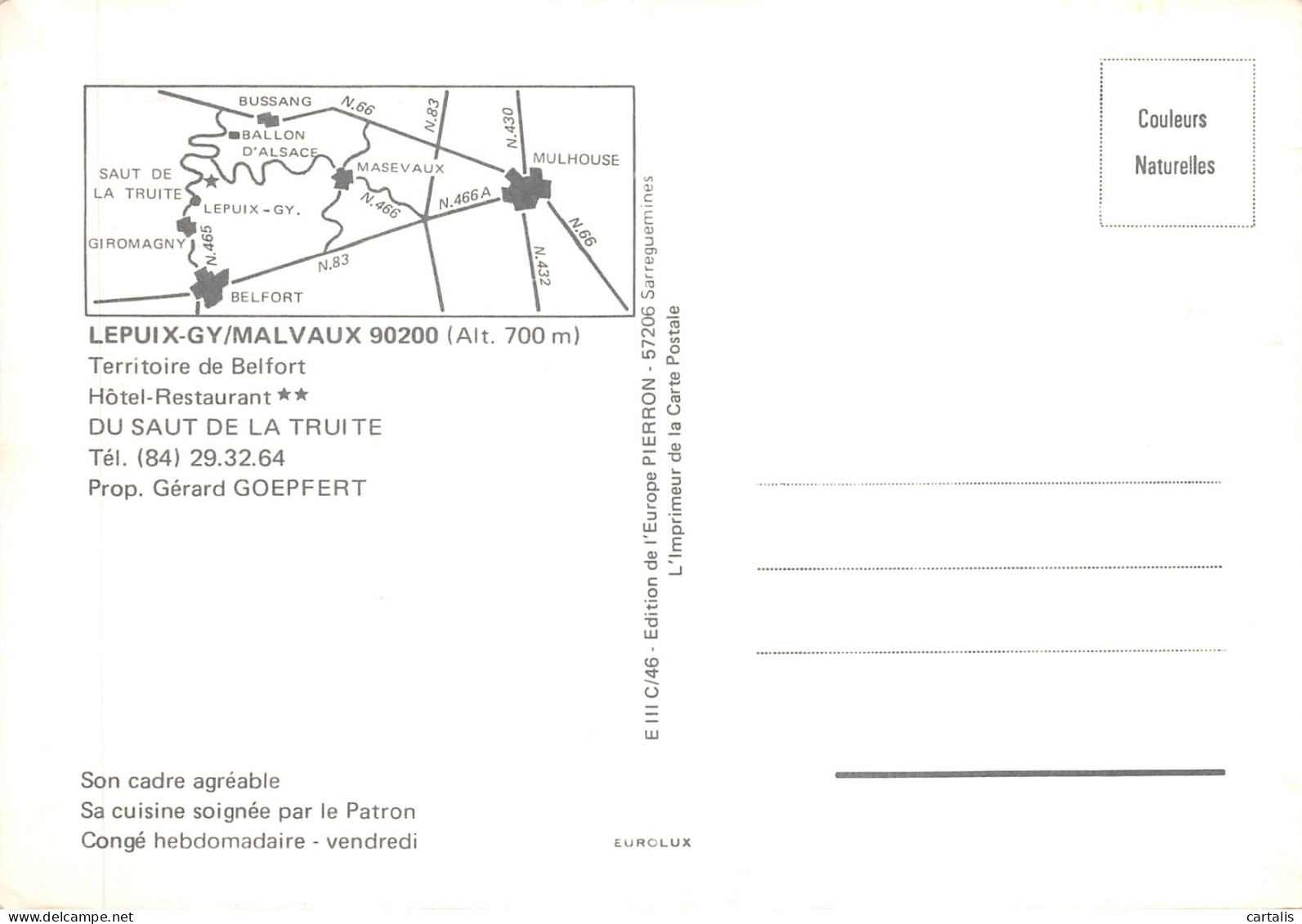 90-LEPUIX GY MALVAUX-HOTEL DU SAUT DE LA TRUITE-N 595-A/0041 - Other & Unclassified