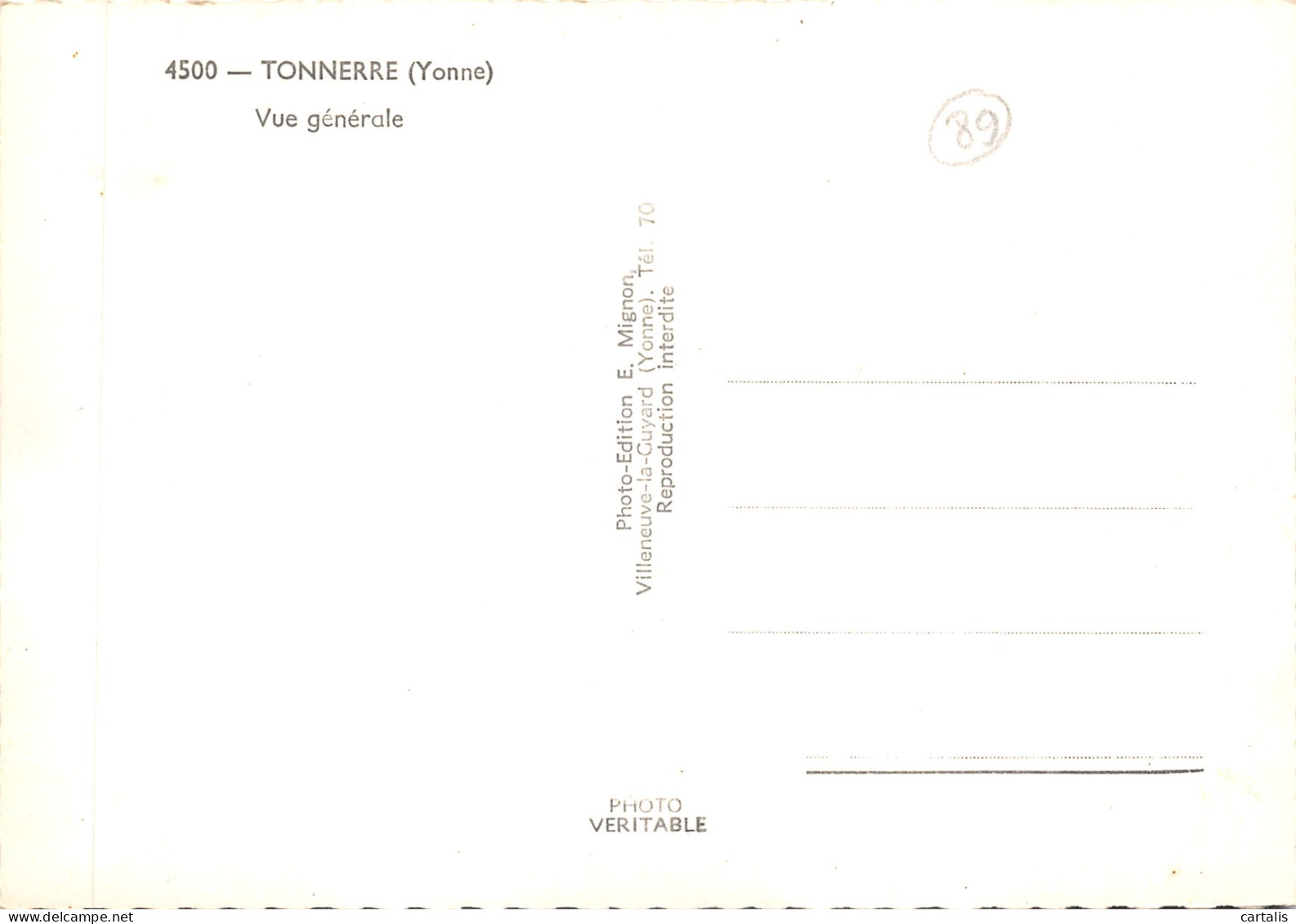 89-TONNERRE-N 594-D/0213 - Tonnerre