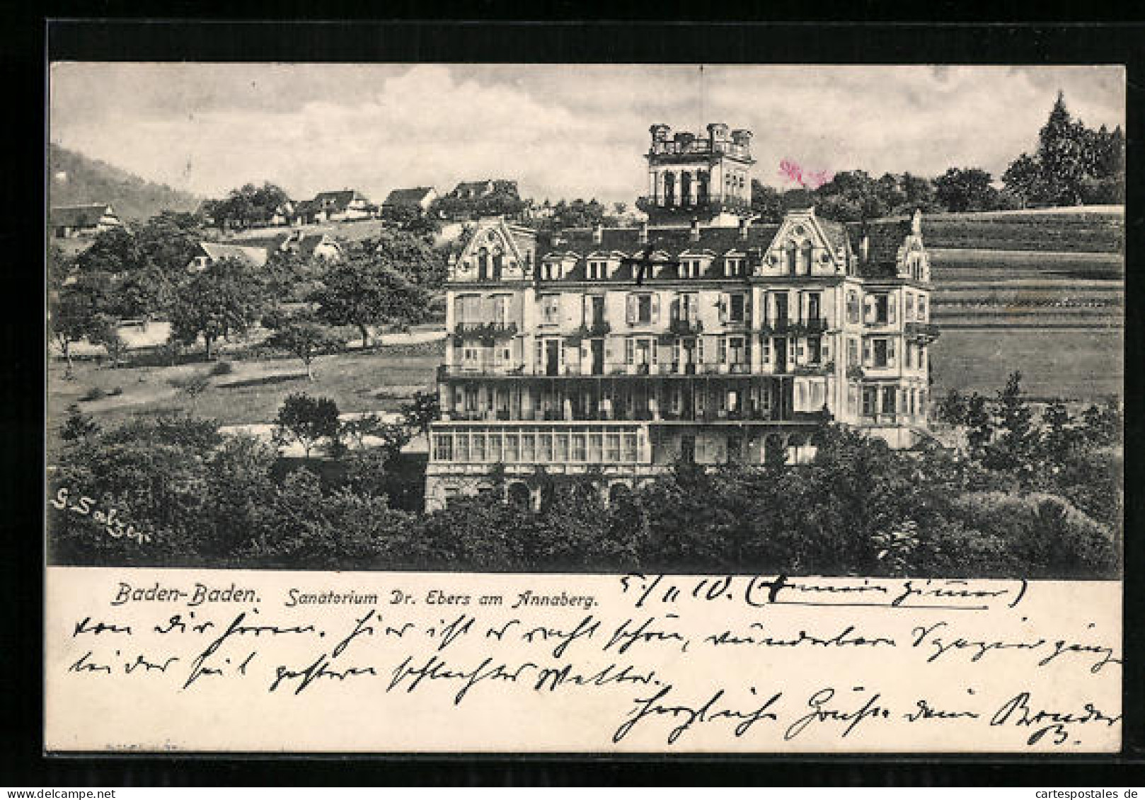 AK Baden-Baden, Sanatorium Dr. Ebers Am Annaberg  - Baden-Baden