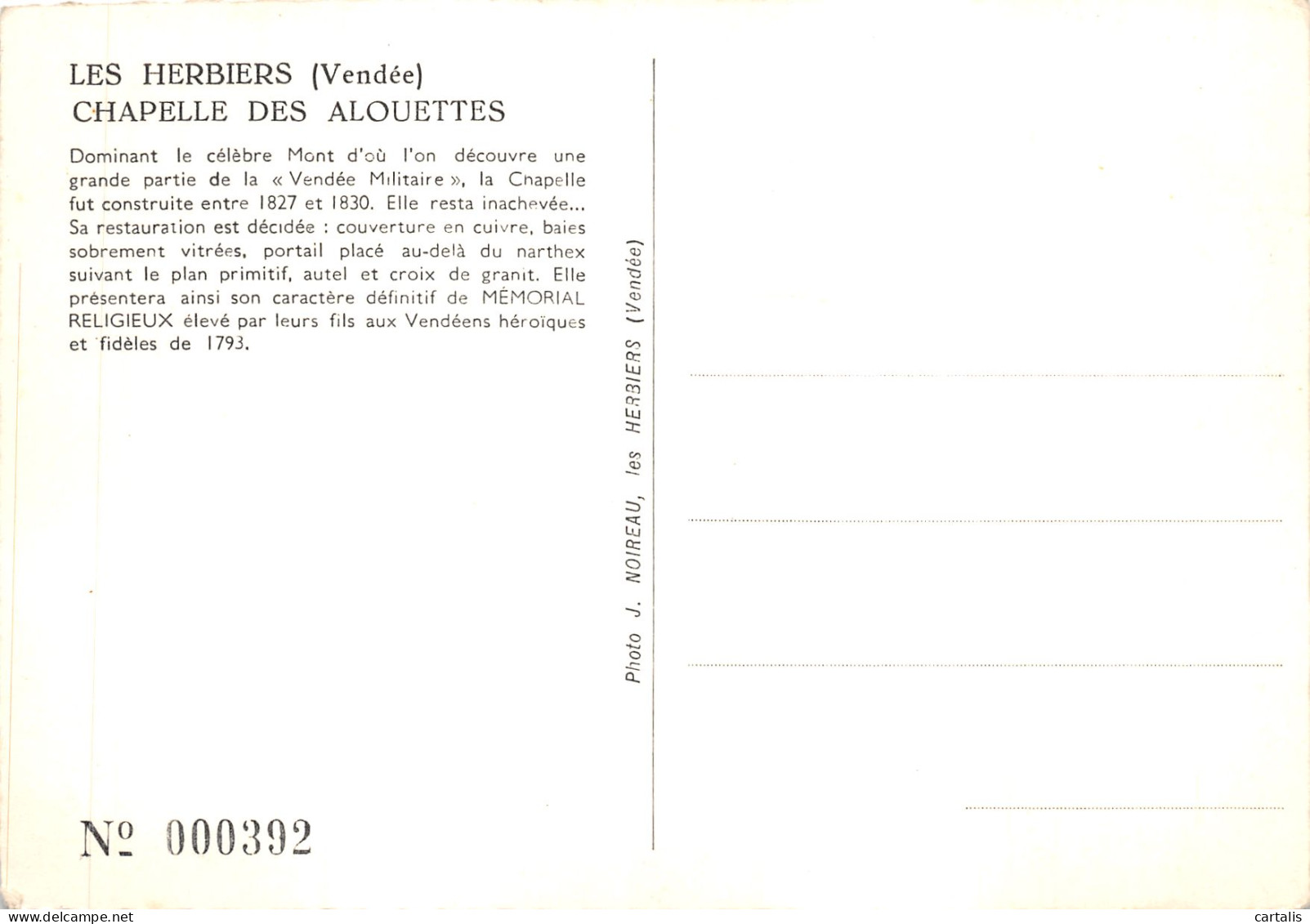 85-LES HERBIERS-CHAPELLE DES ALOUETTES-N 594-C/0181 - Les Herbiers