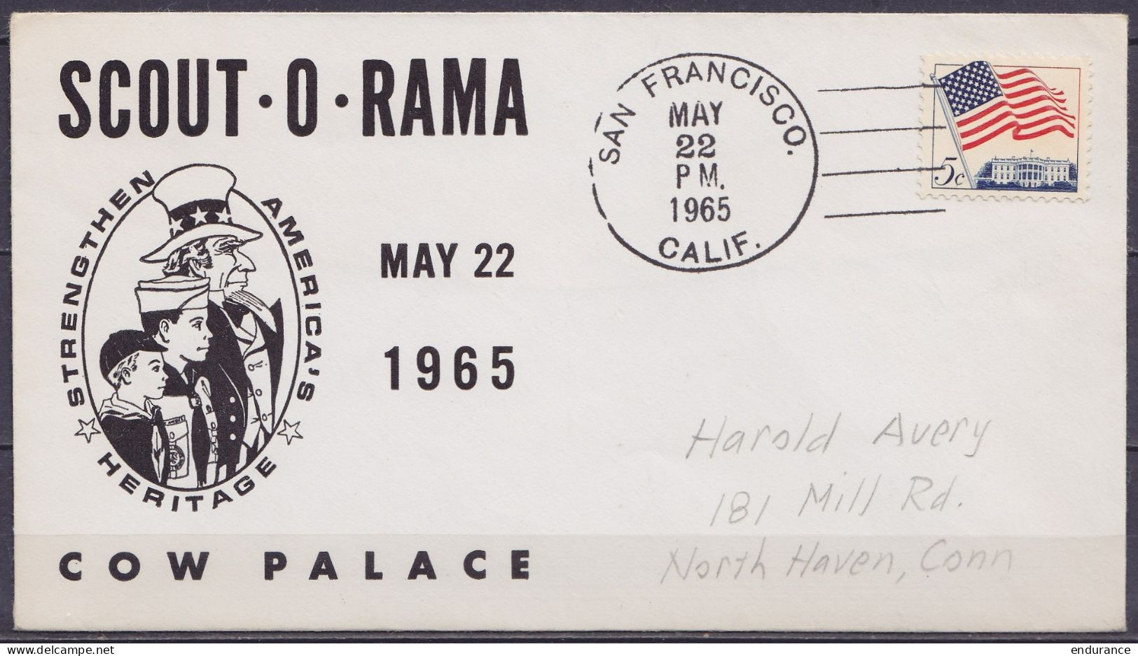 USA - Env. "SCOUT-O-RAMA / Cow Palace" Affr. 5c Càd SAN FRANSISCO /MAY 22 1965 - Lettres & Documents