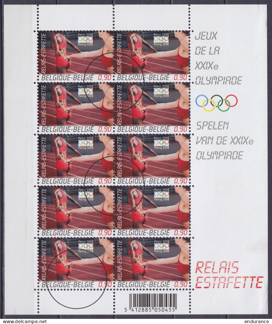 Feuillet 10x N°3798 Jeux Olympiques De Pékin 2008 Oblit. SPECIMEN - Usados