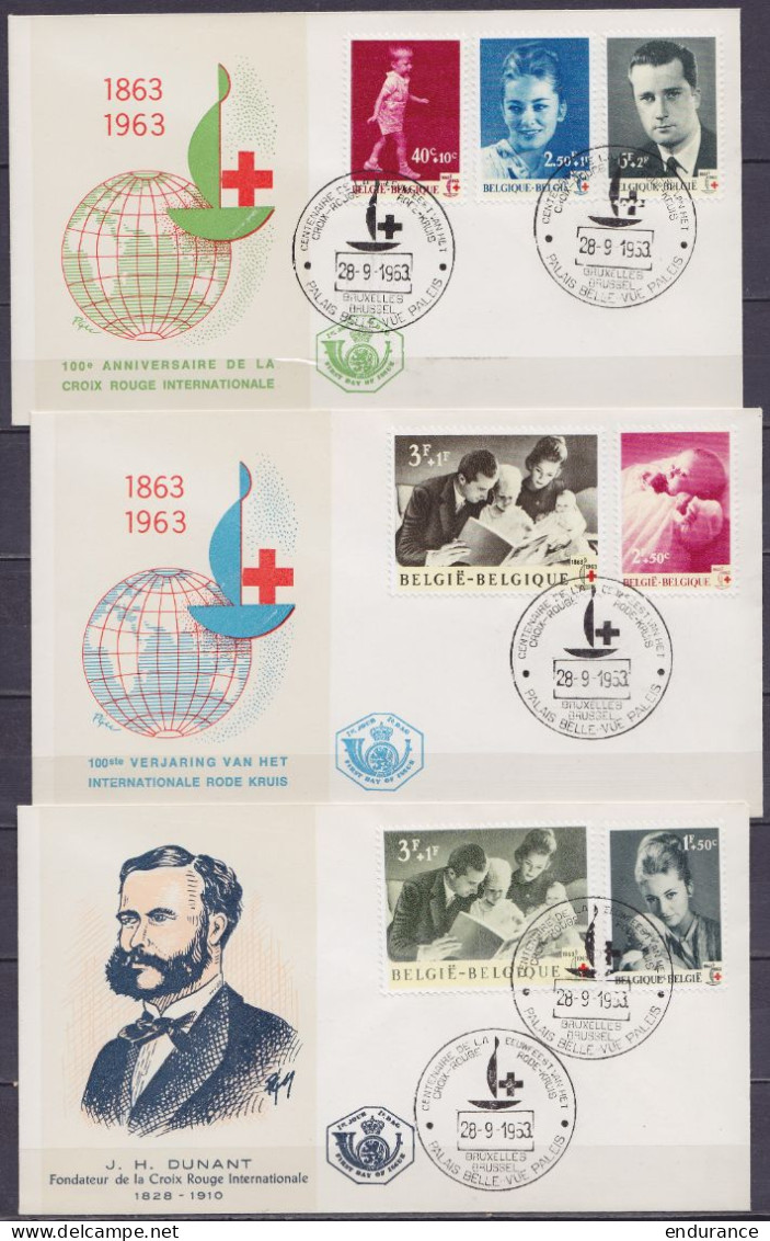 N°1262/68 Centenaire De La Croix-Rouge Internationale /FDC Càd 1e Jour "BRUXELLES /28-9-1963/ PALAIS BELLE-VUE PALEIS" - Red Cross
