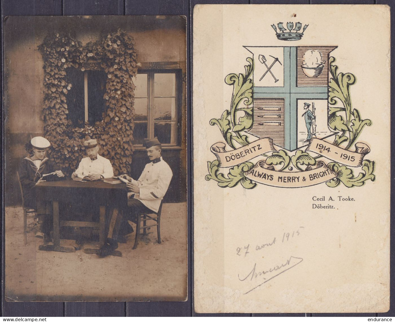 Lot 2 Cartes Prisonniers De Guerre à DÖBERITZ Allemagne 1915/1917 Pour RAGNIES-lez-THUIN Hainaut - Voir Scans - Prisonniers