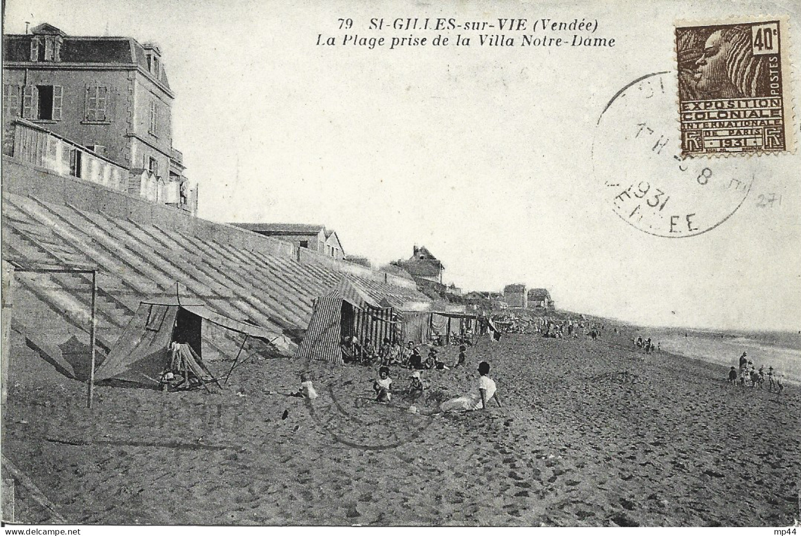 23L15 --- 85 ST GILLES S/ VIE A5 Horoplan Exposition Coloniale - Manual Postmarks