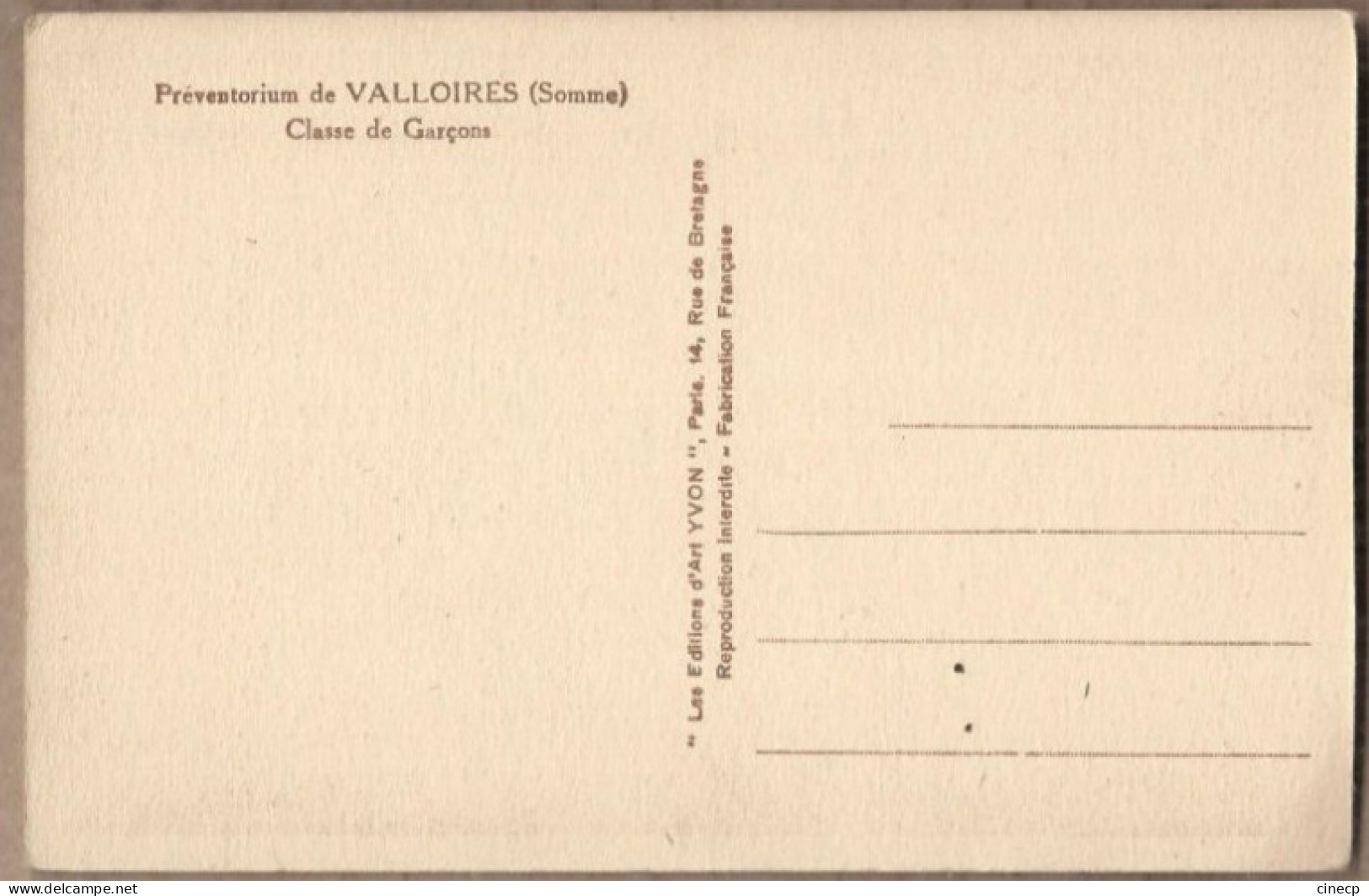 CPSM 80 - VALLOIRES - Préventorium De Valloires - Classe De Garçons - TB ANIMATION ECOLE Elèves - Sonstige & Ohne Zuordnung